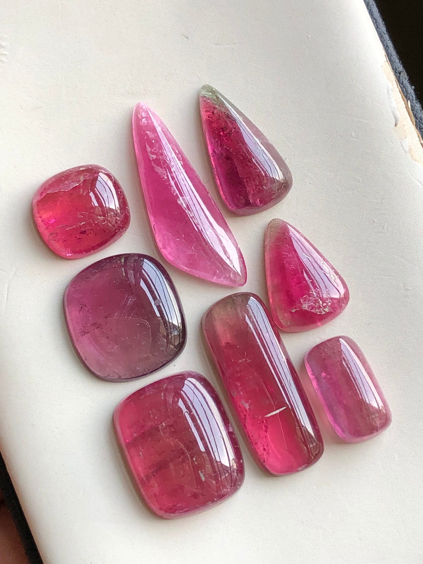 Pink tourmaline cabochons lot origin Afghanistan 48.60 carats