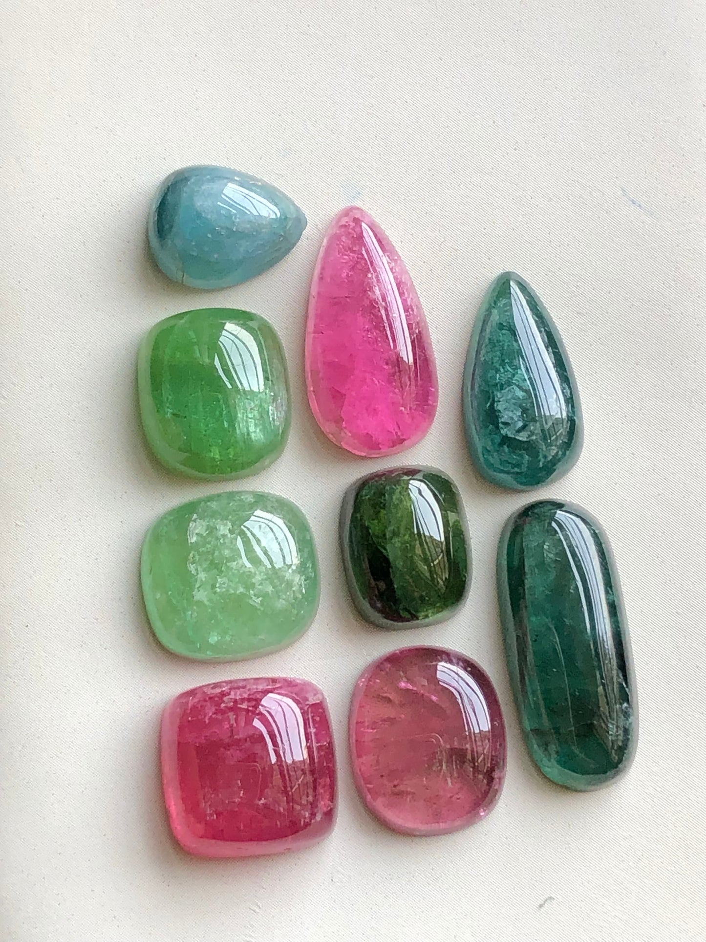 Mix tourmaline cabochons lot from Afghanistan 54.90 carats