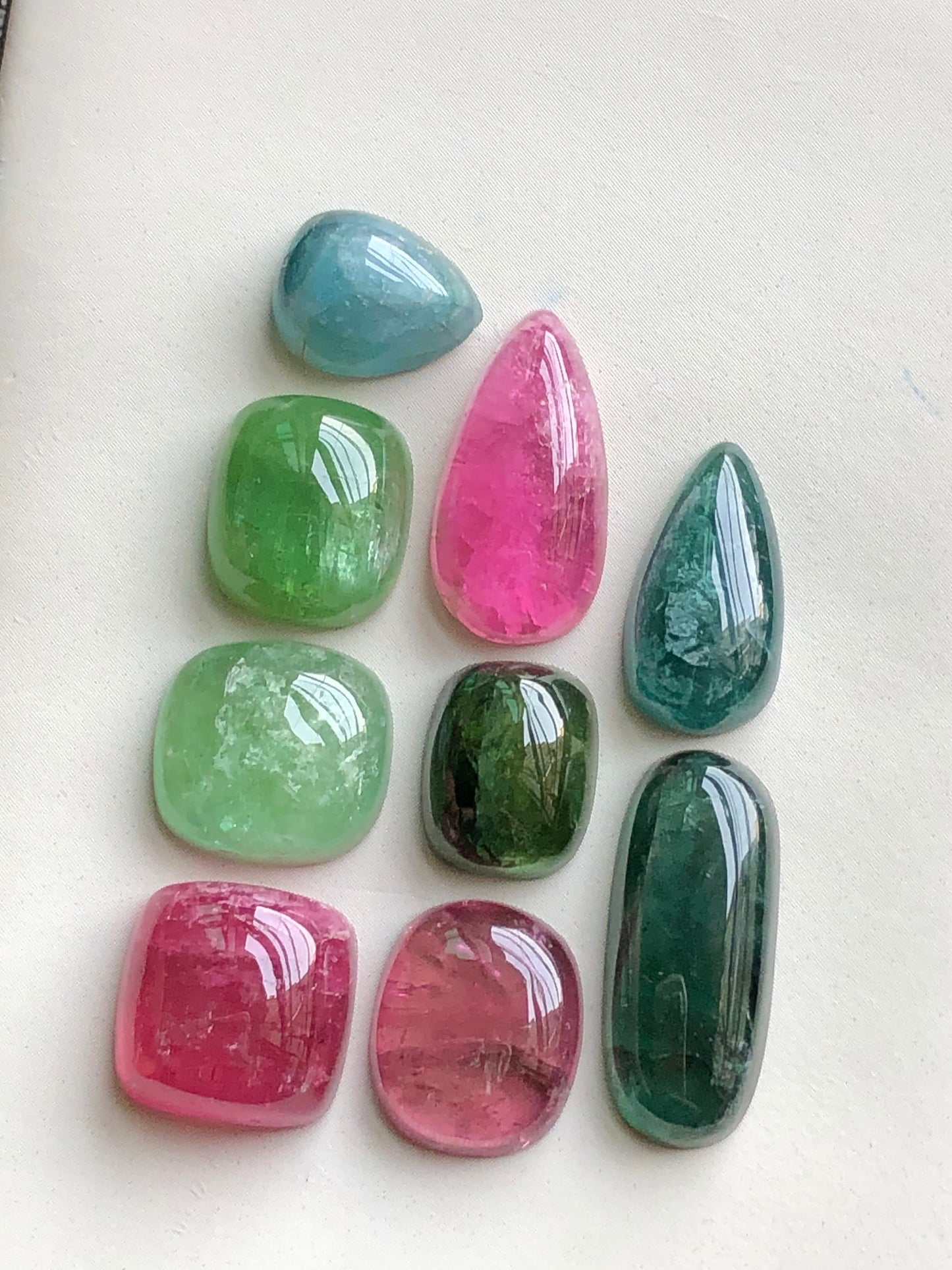 Mix tourmaline cabochons lot from Afghanistan 54.90 carats