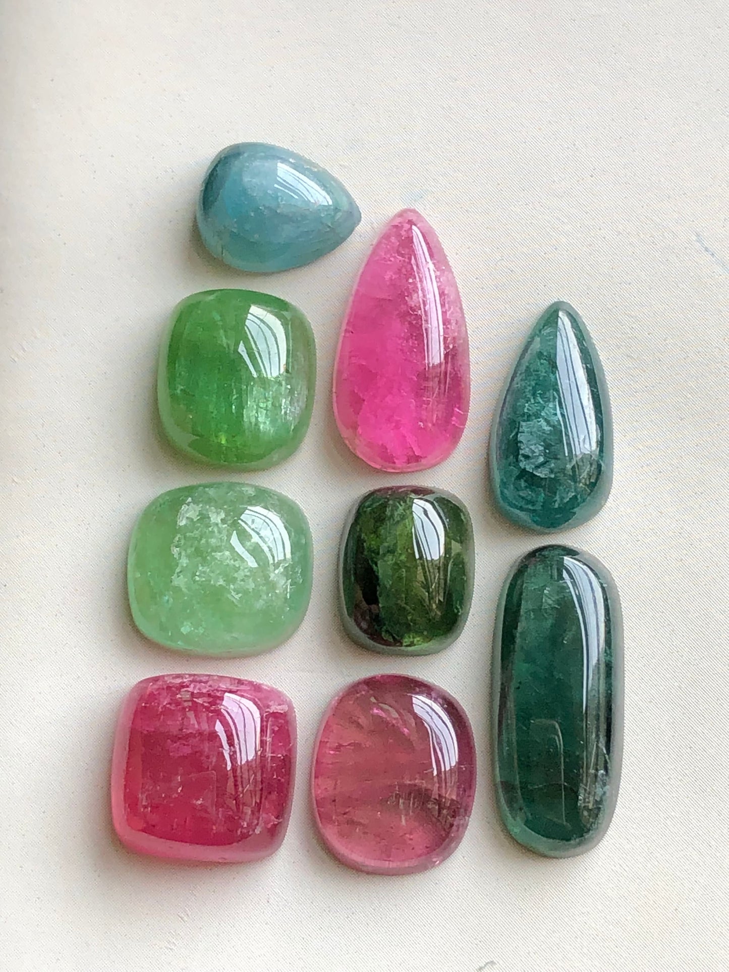 Mix tourmaline cabochons lot from Afghanistan 54.90 carats