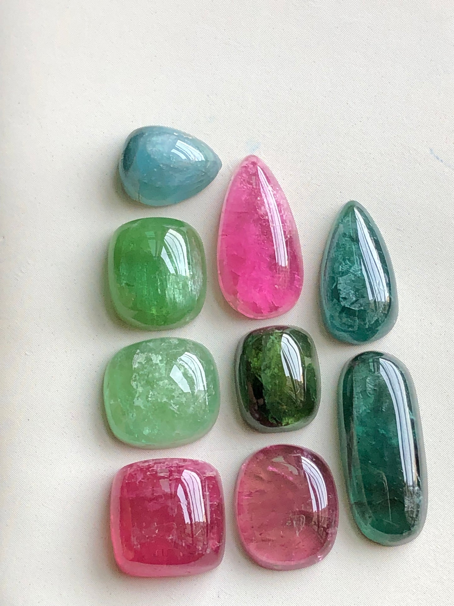 Mix tourmaline cabochons lot from Afghanistan 54.90 carats