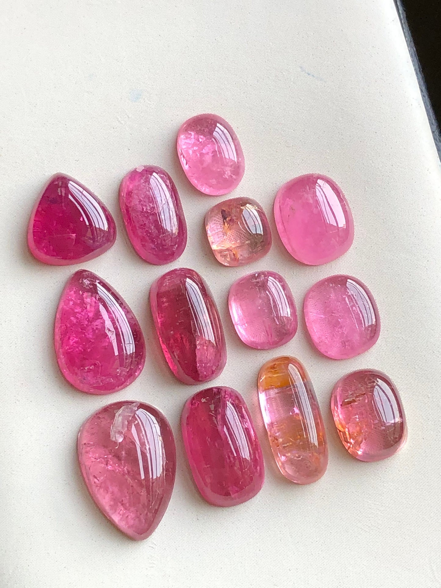 Pink tourmaline cabochons lot from Afghanistan 37.90 carats