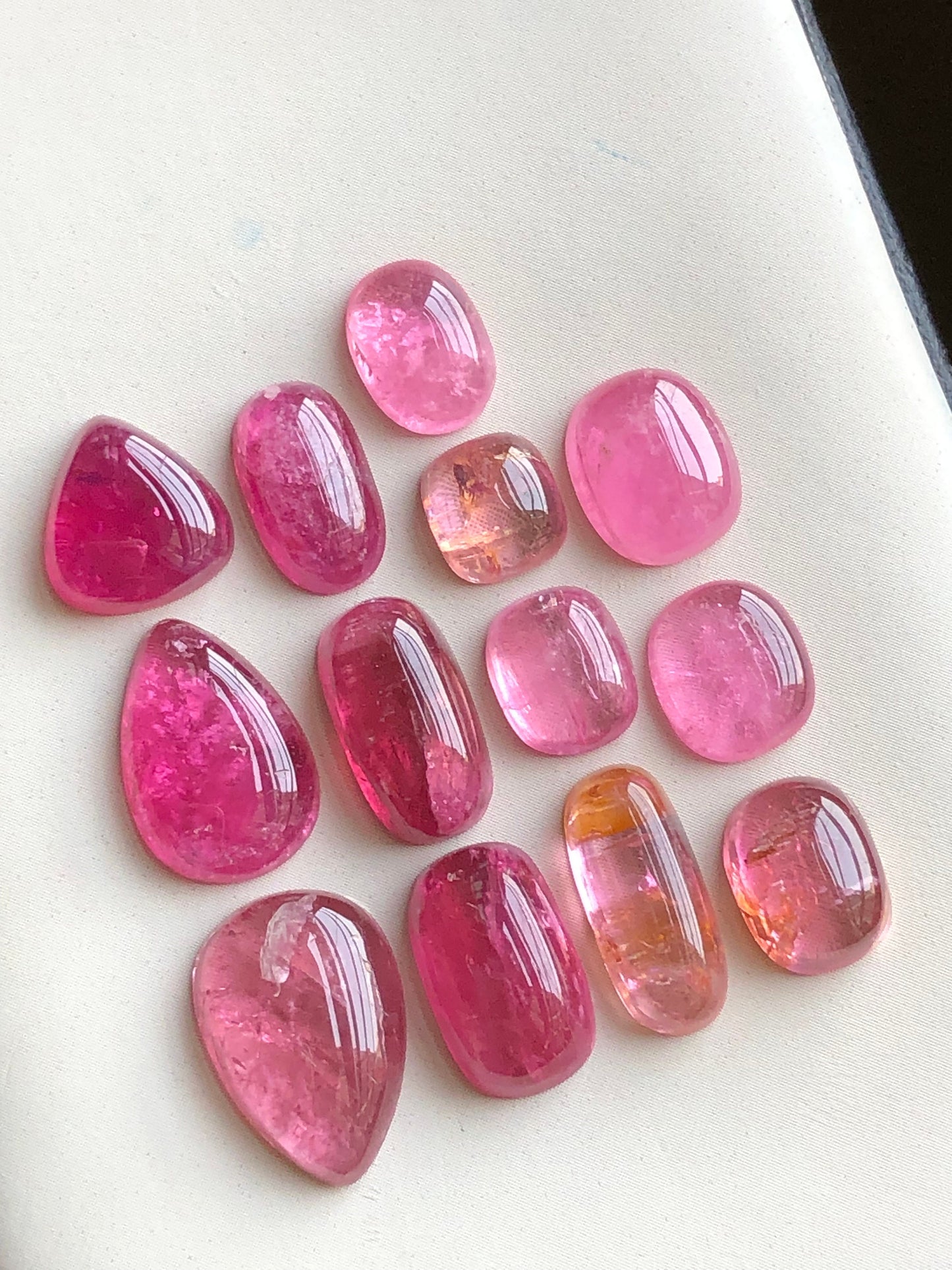 Pink tourmaline cabochons lot from Afghanistan 37.90 carats