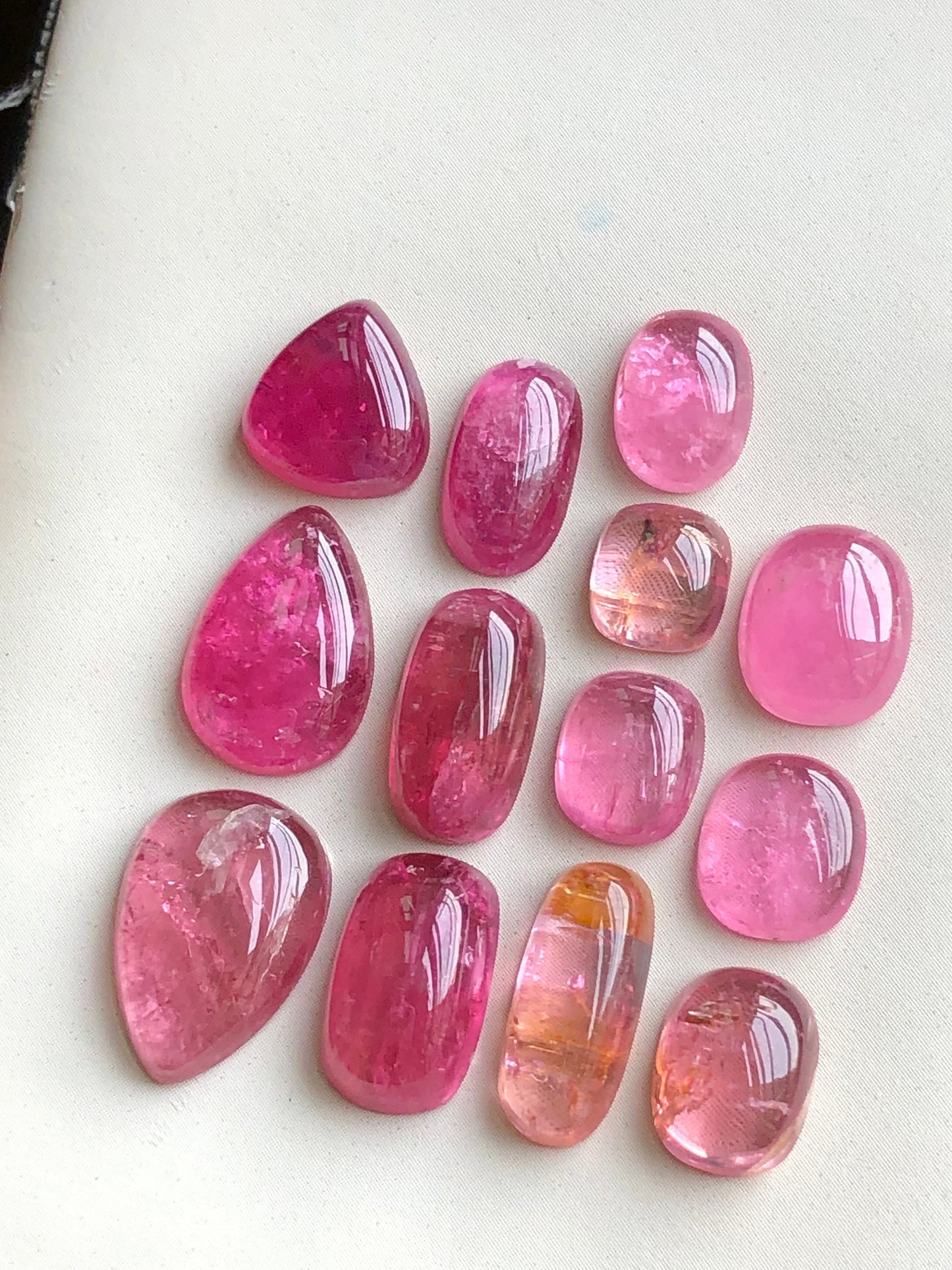 Pink tourmaline cabochons lot from Afghanistan 37.90 carats