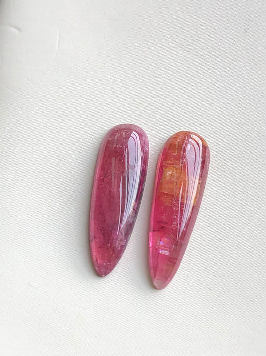 pair tourmaline cabochons origin Afghanistan 11 carat