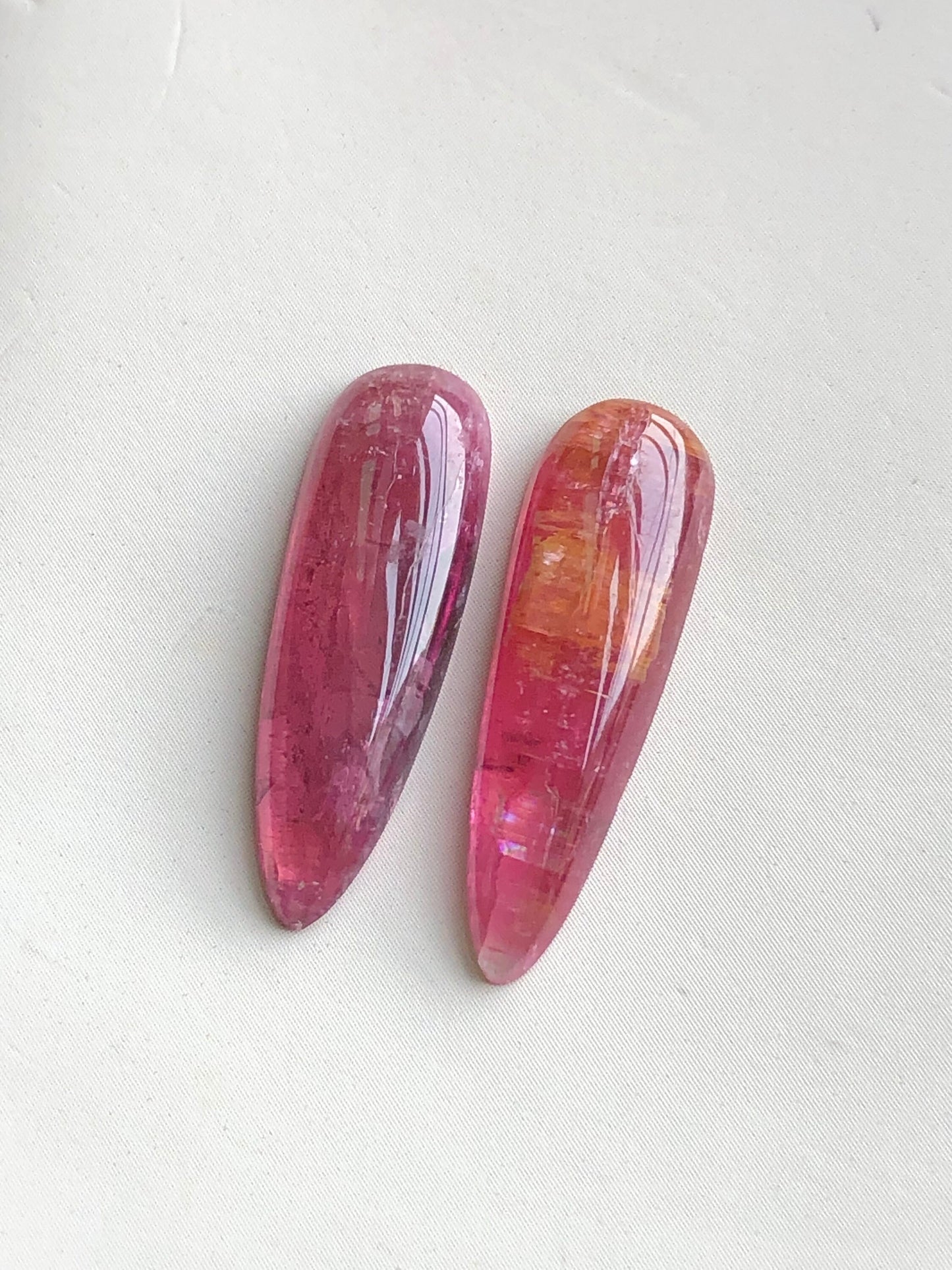 pair tourmaline cabochons origin Afghanistan 11 carat