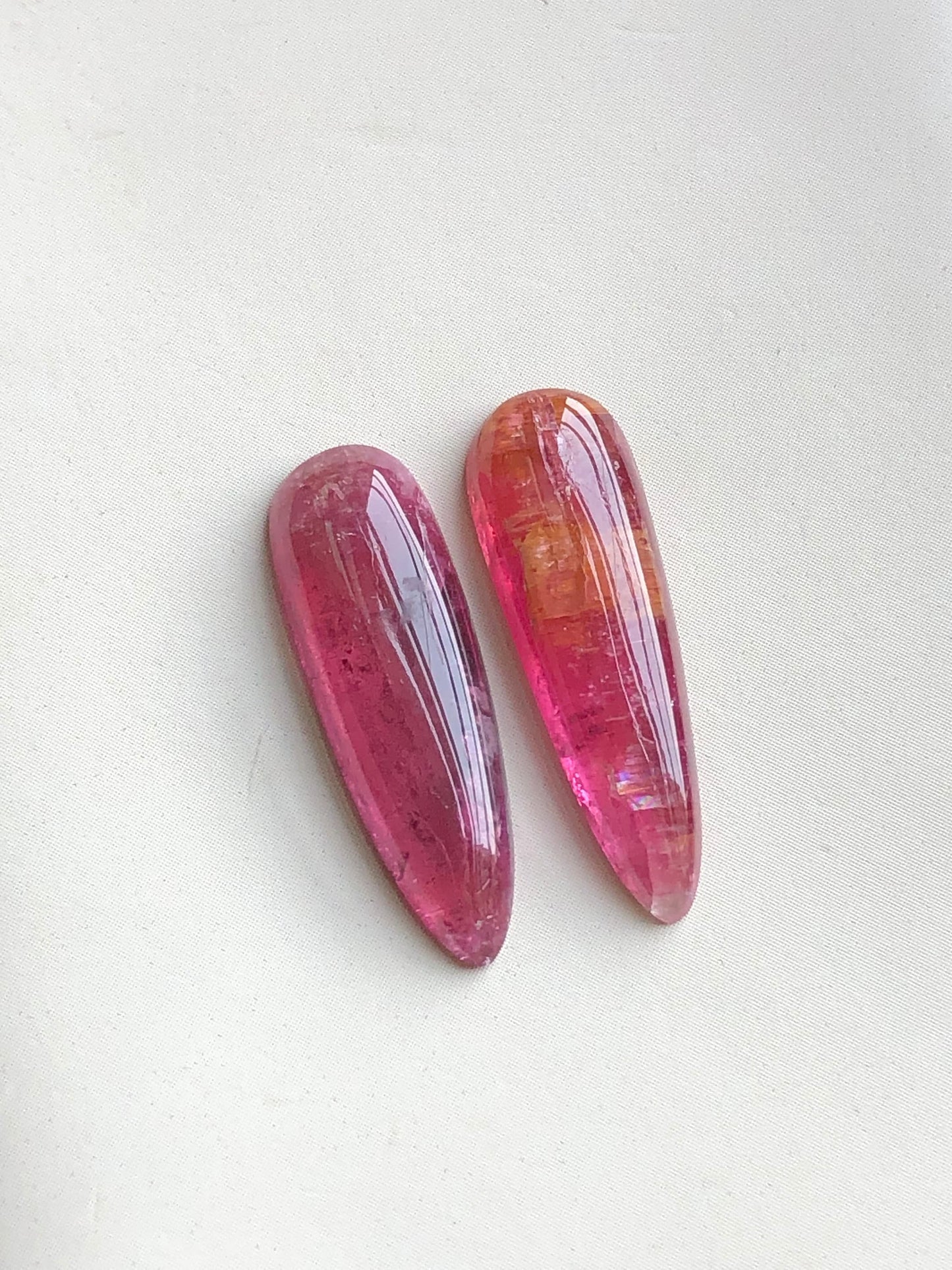 pair tourmaline cabochons origin Afghanistan 11 carat