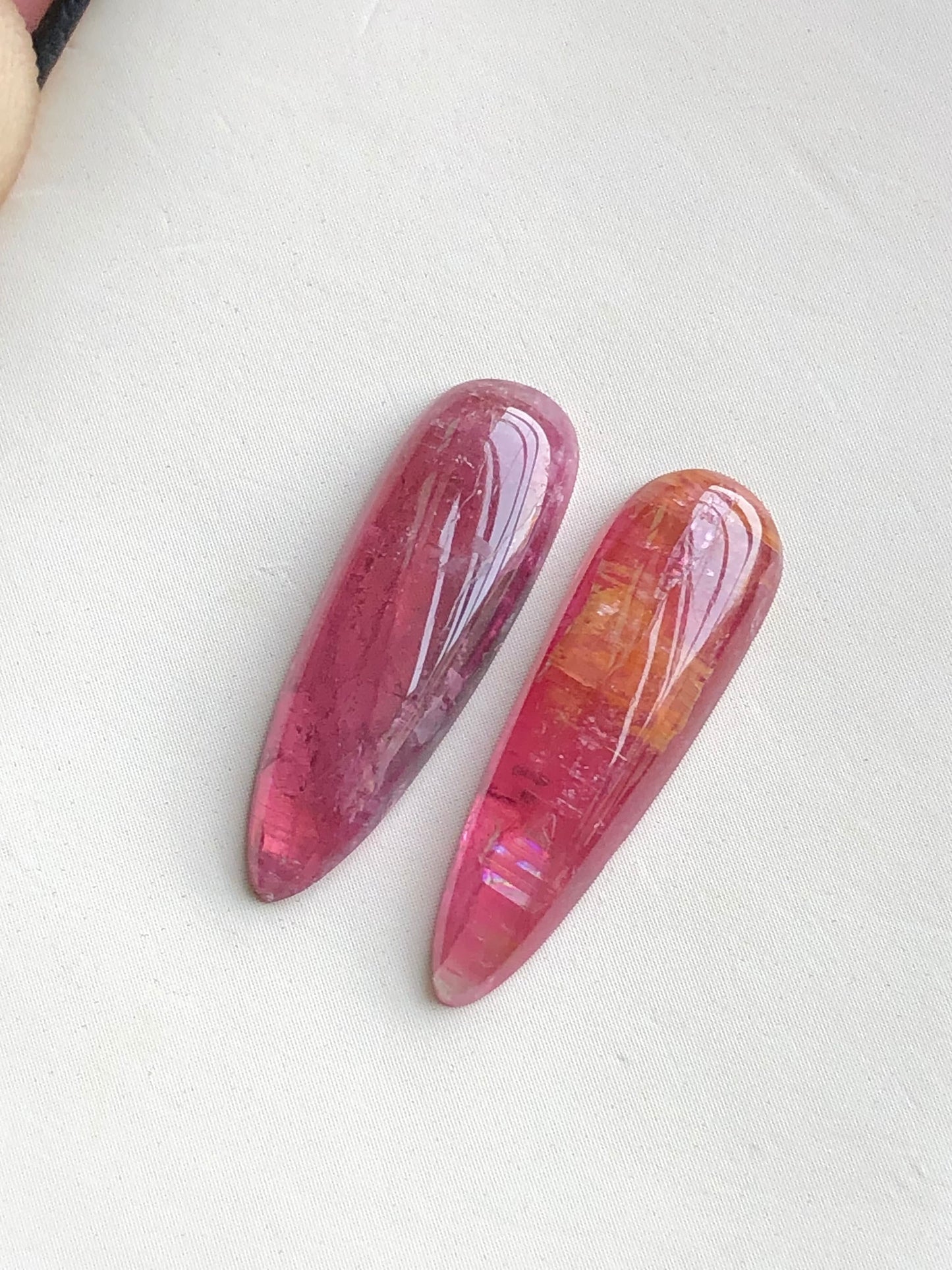 pair tourmaline cabochons origin Afghanistan 11 carat