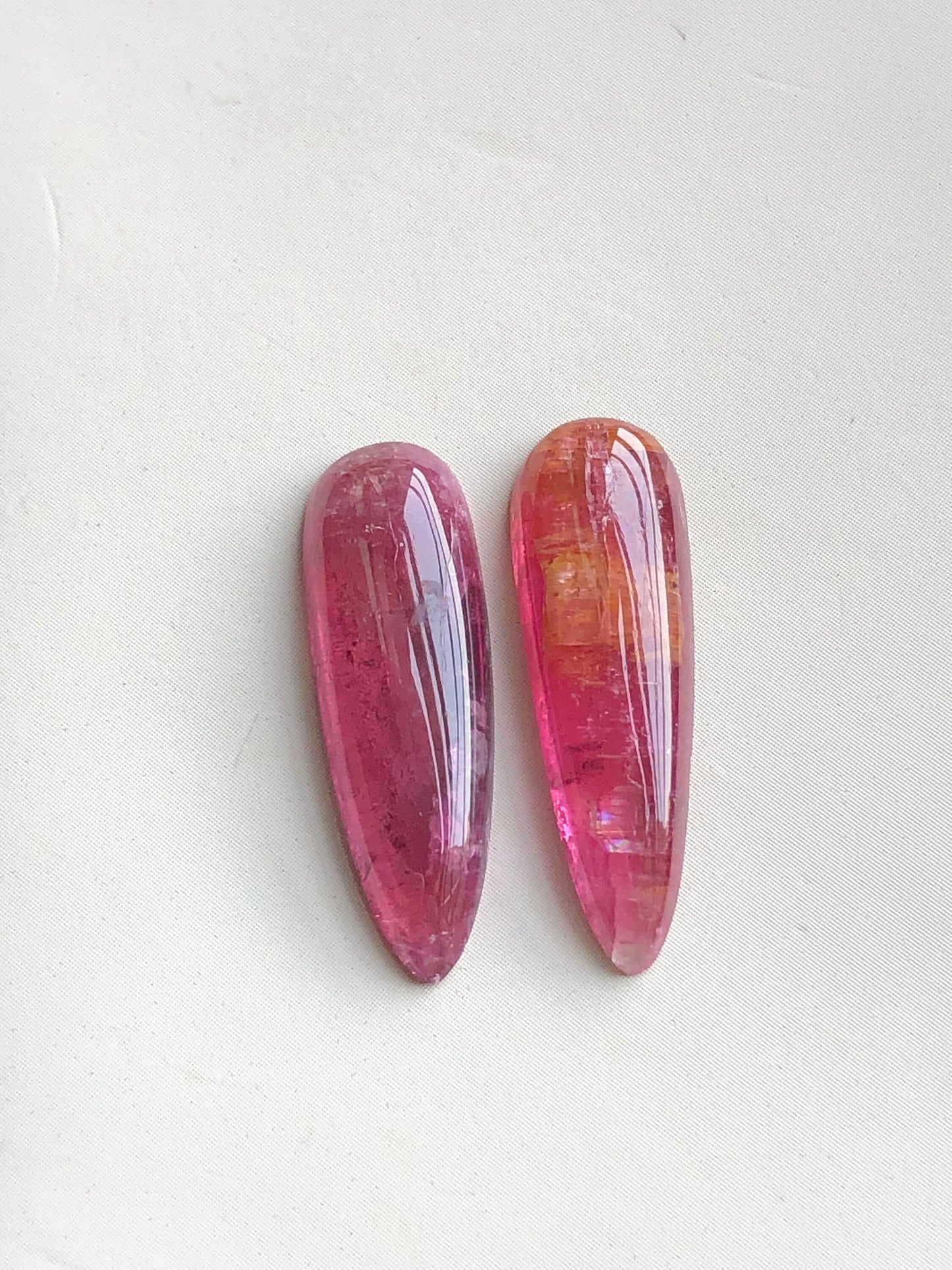 pair tourmaline cabochons origin Afghanistan 11 carat