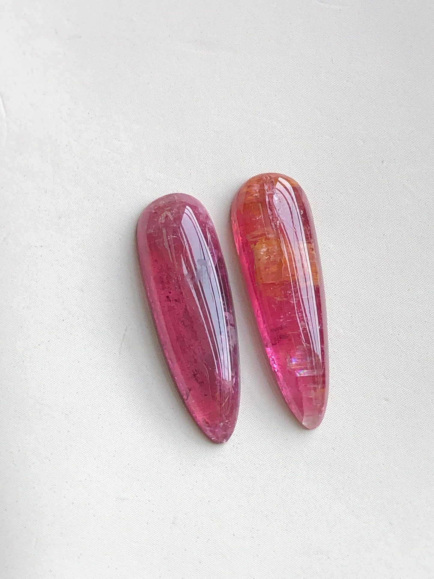 pair tourmaline cabochons origin Afghanistan 11 carat