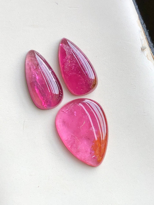 Pairs set tourmaline cabochons lot 20.80 carats