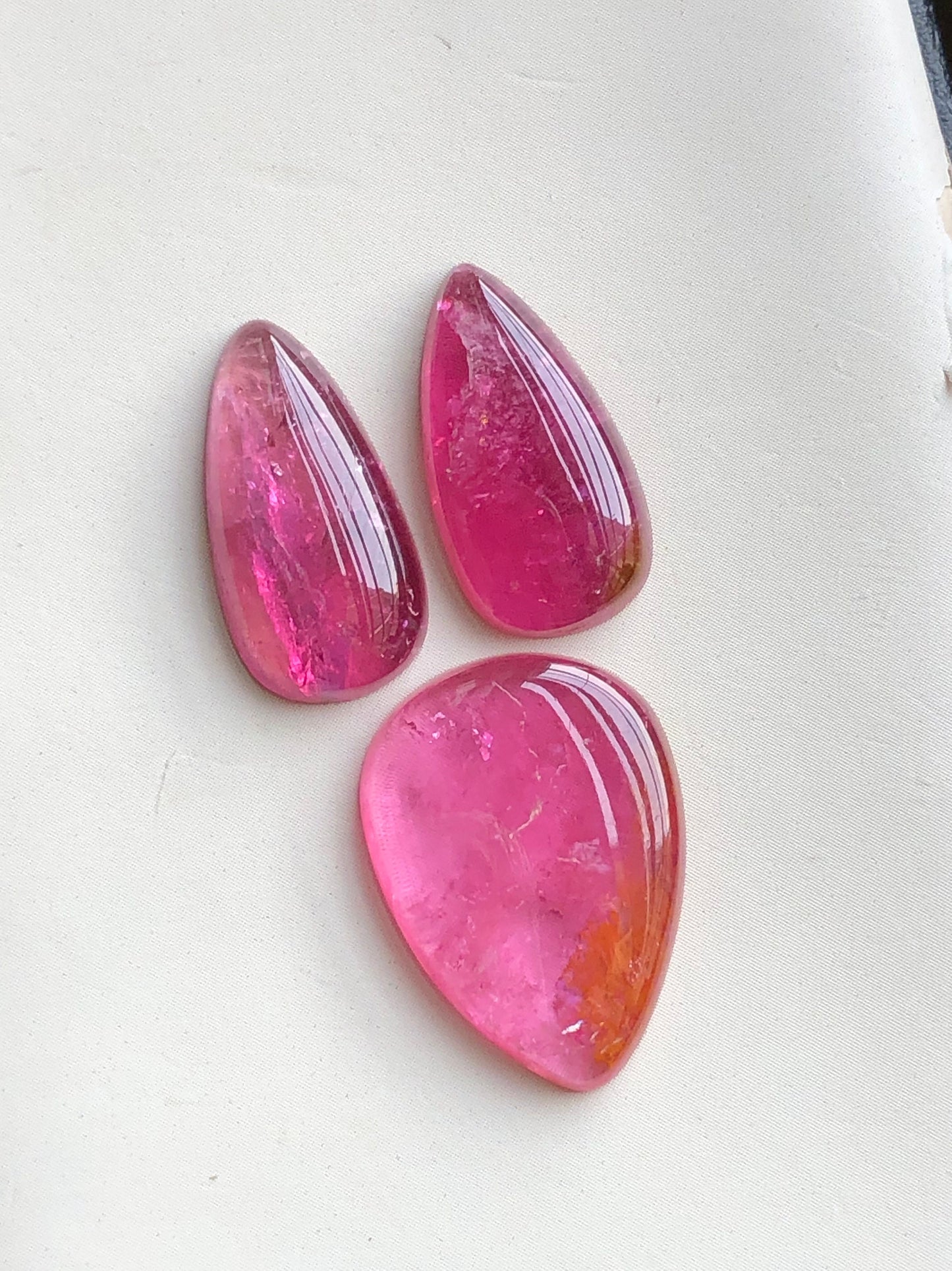 Pairs set tourmaline cabochons lot 20.80 carats