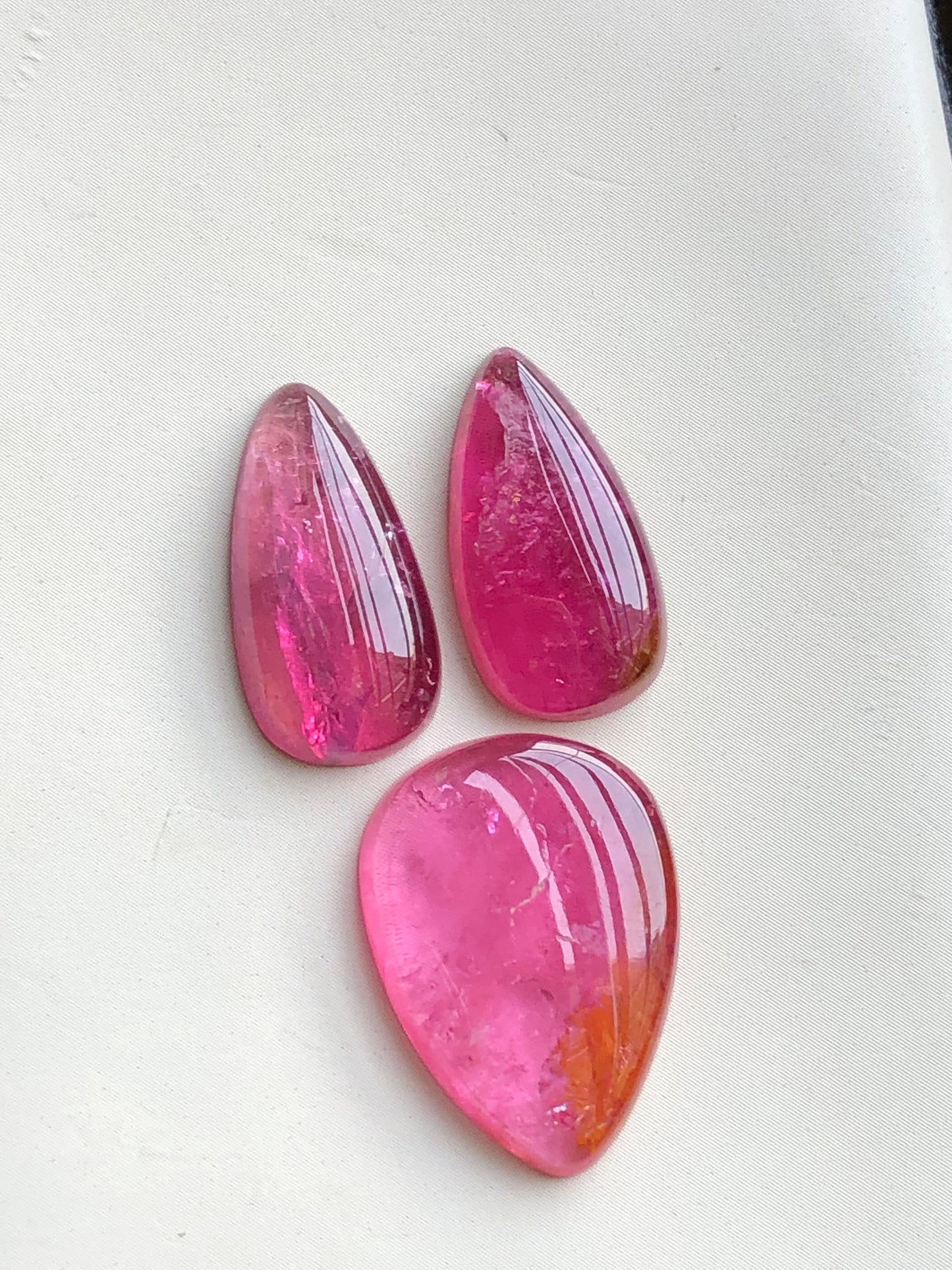 Pairs set tourmaline cabochons lot 20.80 carats