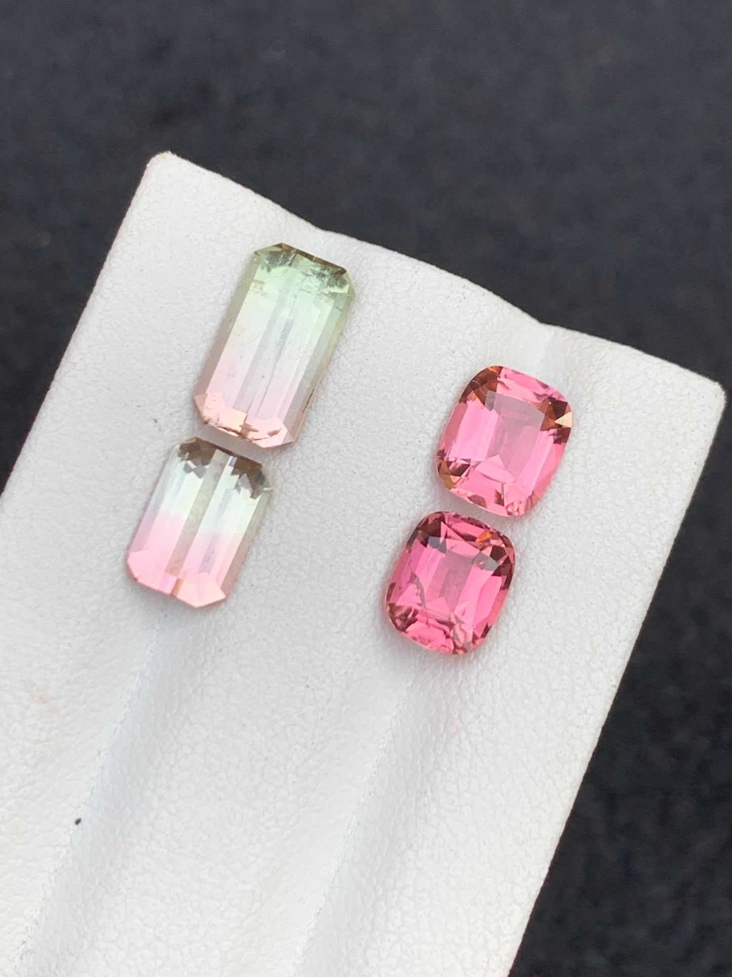 Natural Bi colour and pink tourmalines 5.85 carats