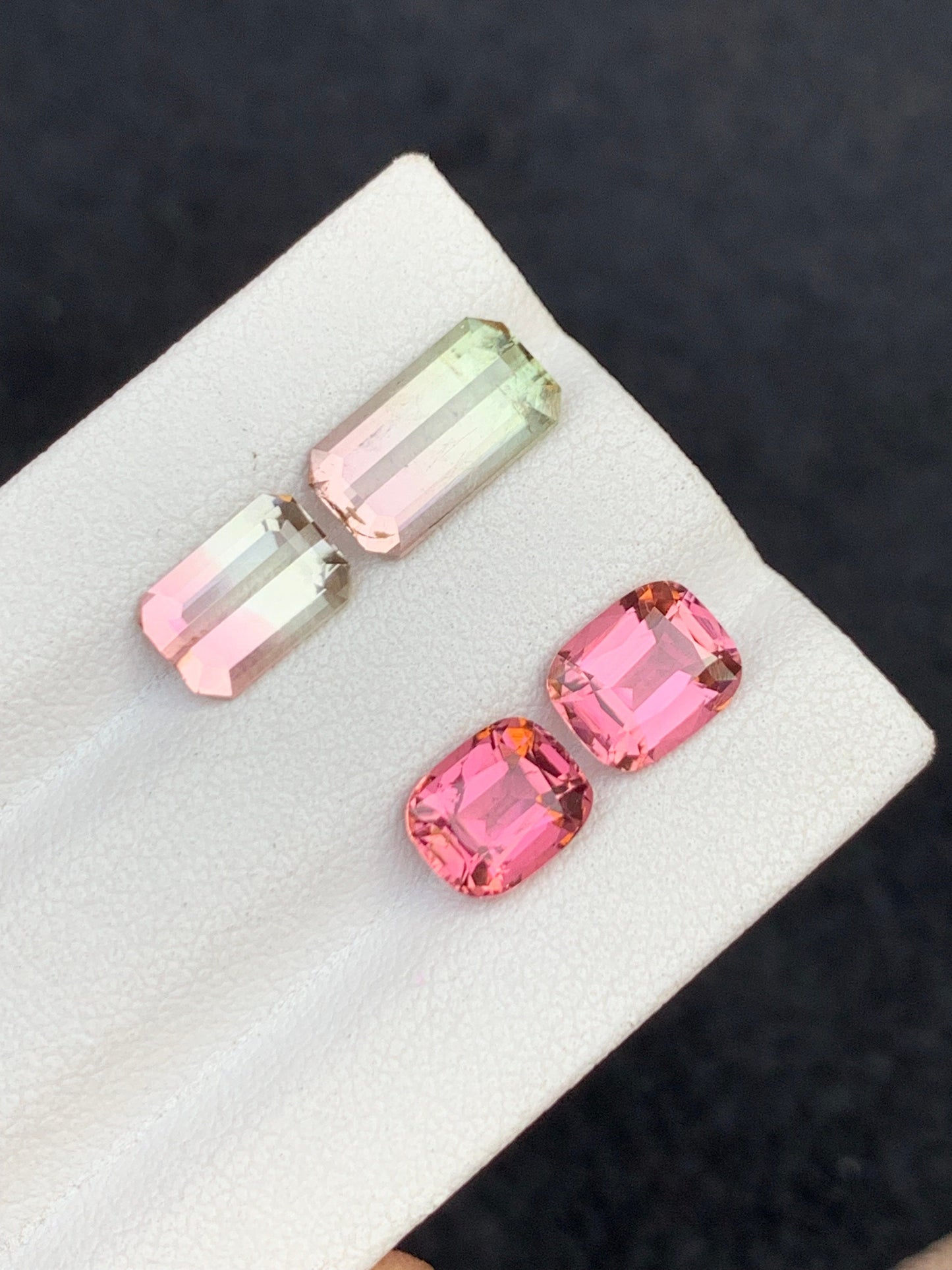 Natural Bi colour and pink tourmalines 5.85 carats