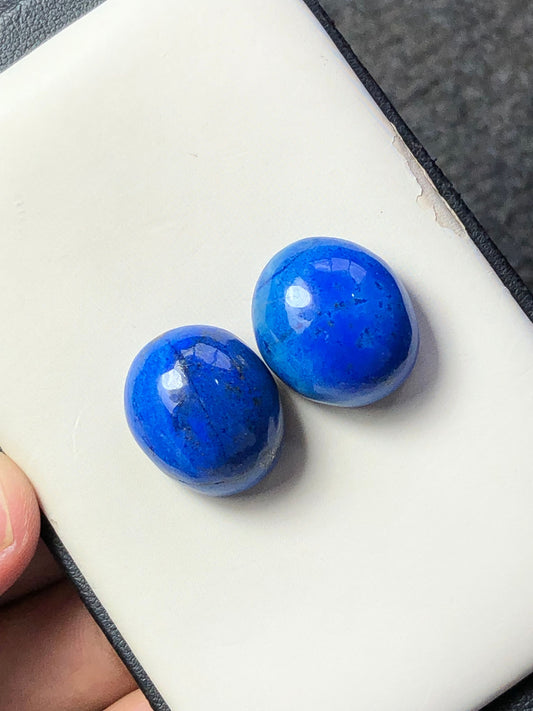 Lapis cabochon pair