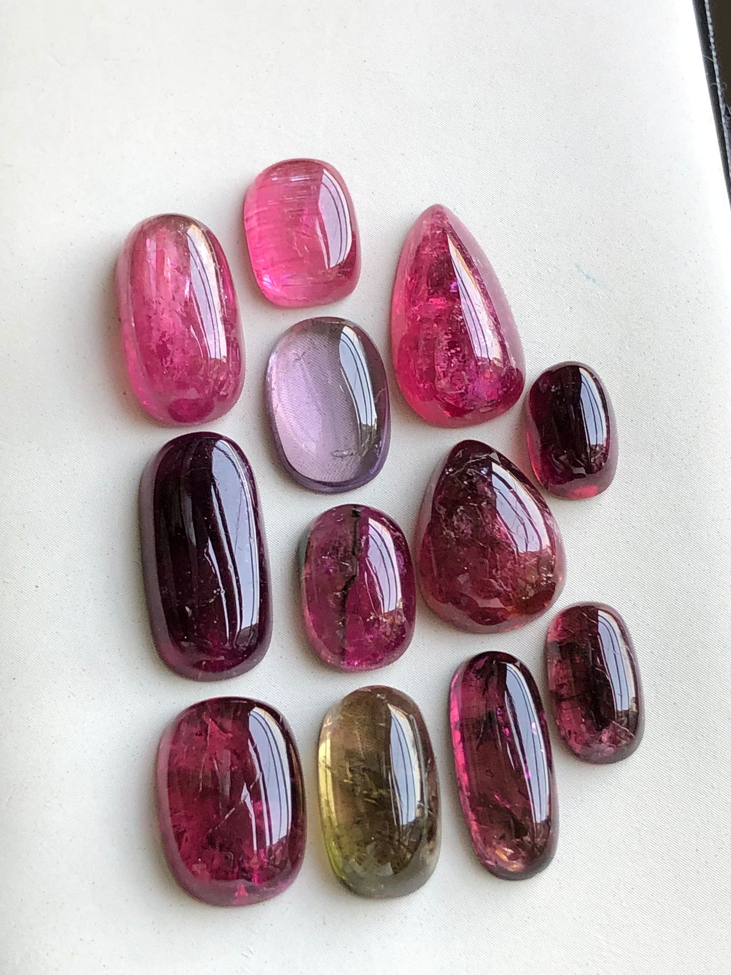 Rubilight tourmaline cabochons lot origin Afghanistan kunar mines