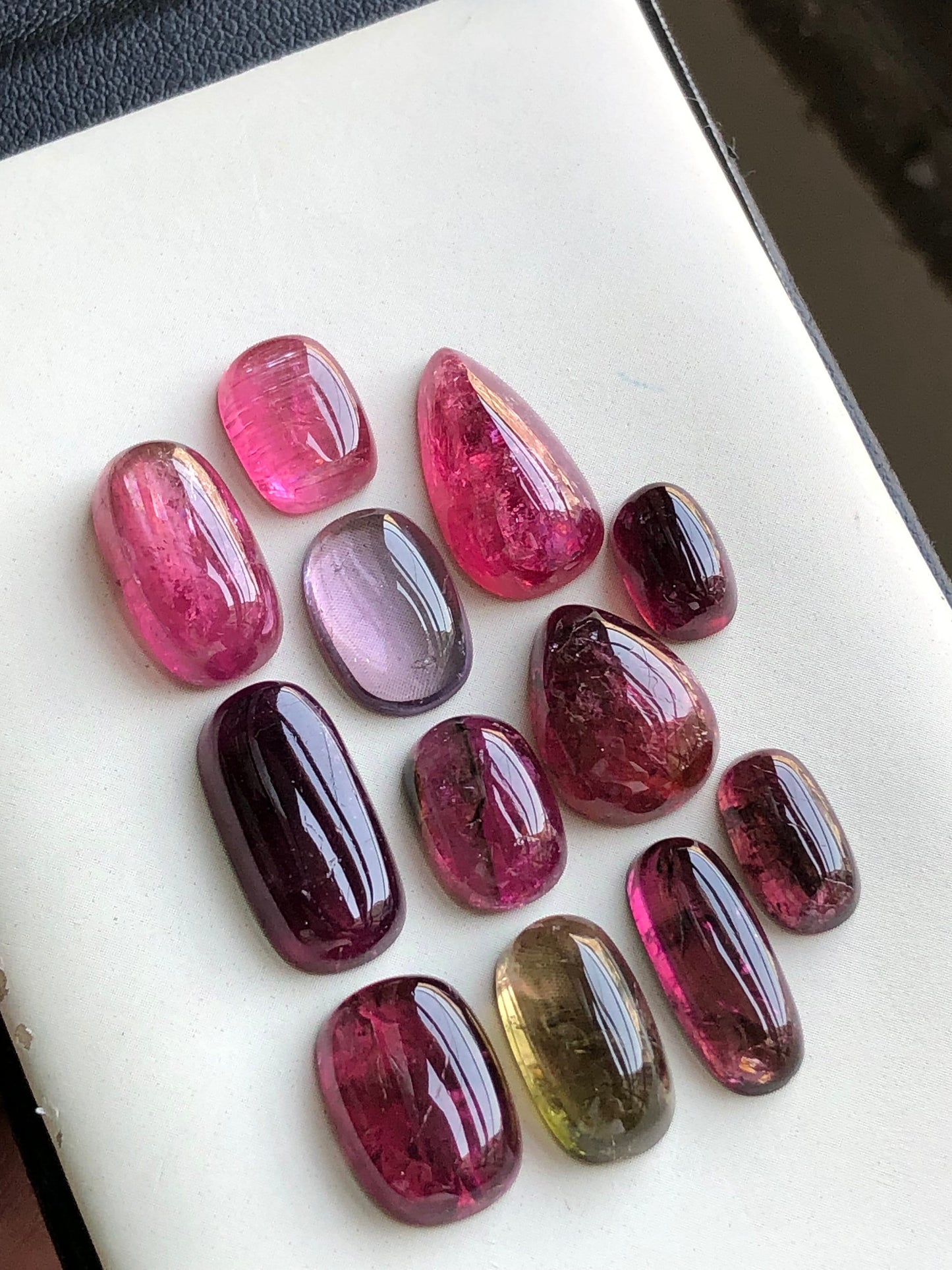 Rubilight tourmaline cabochons lot origin Afghanistan kunar mines