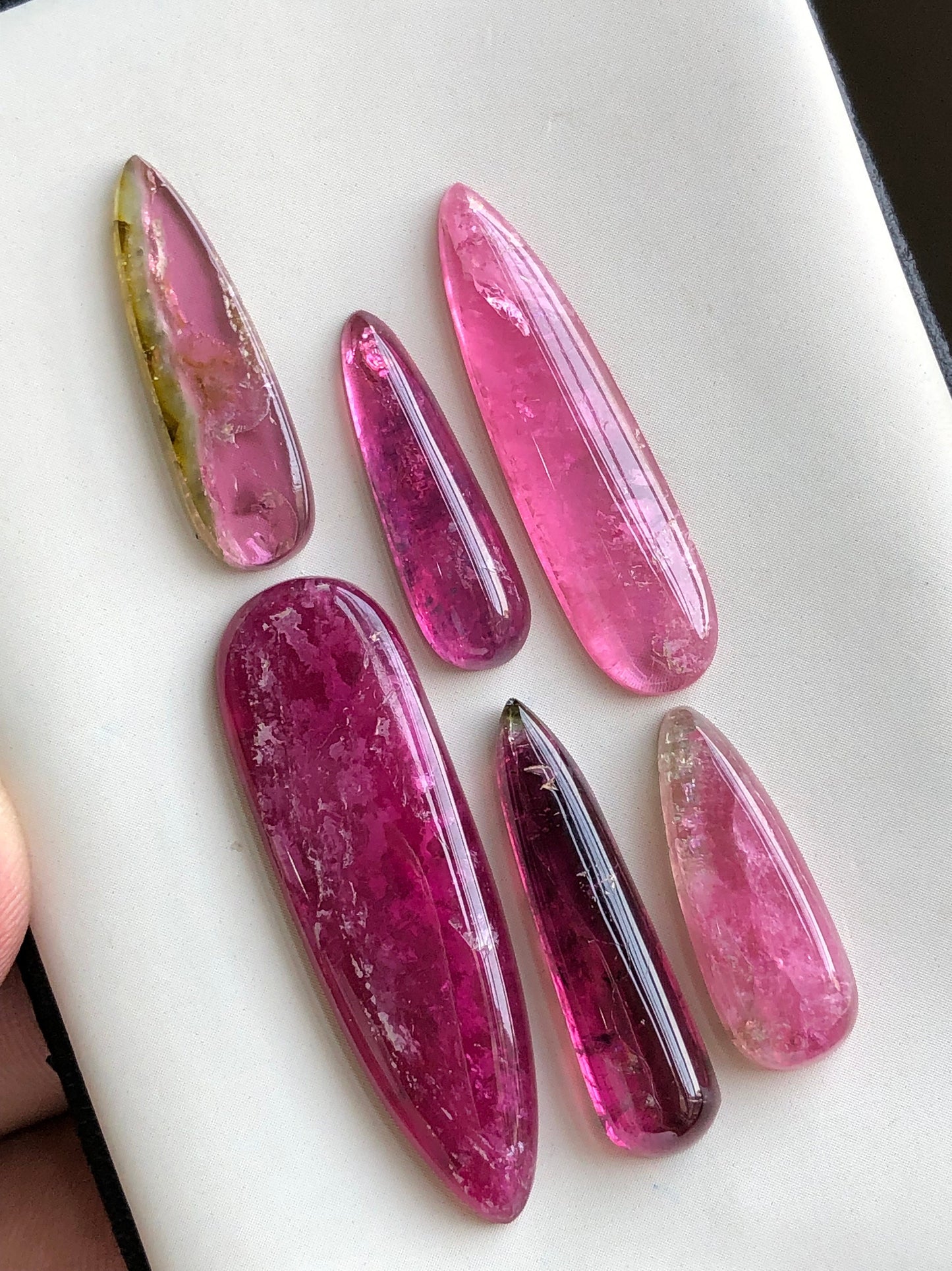 Pink tourmaline cabochons lot origin Afghanistan kunar mines