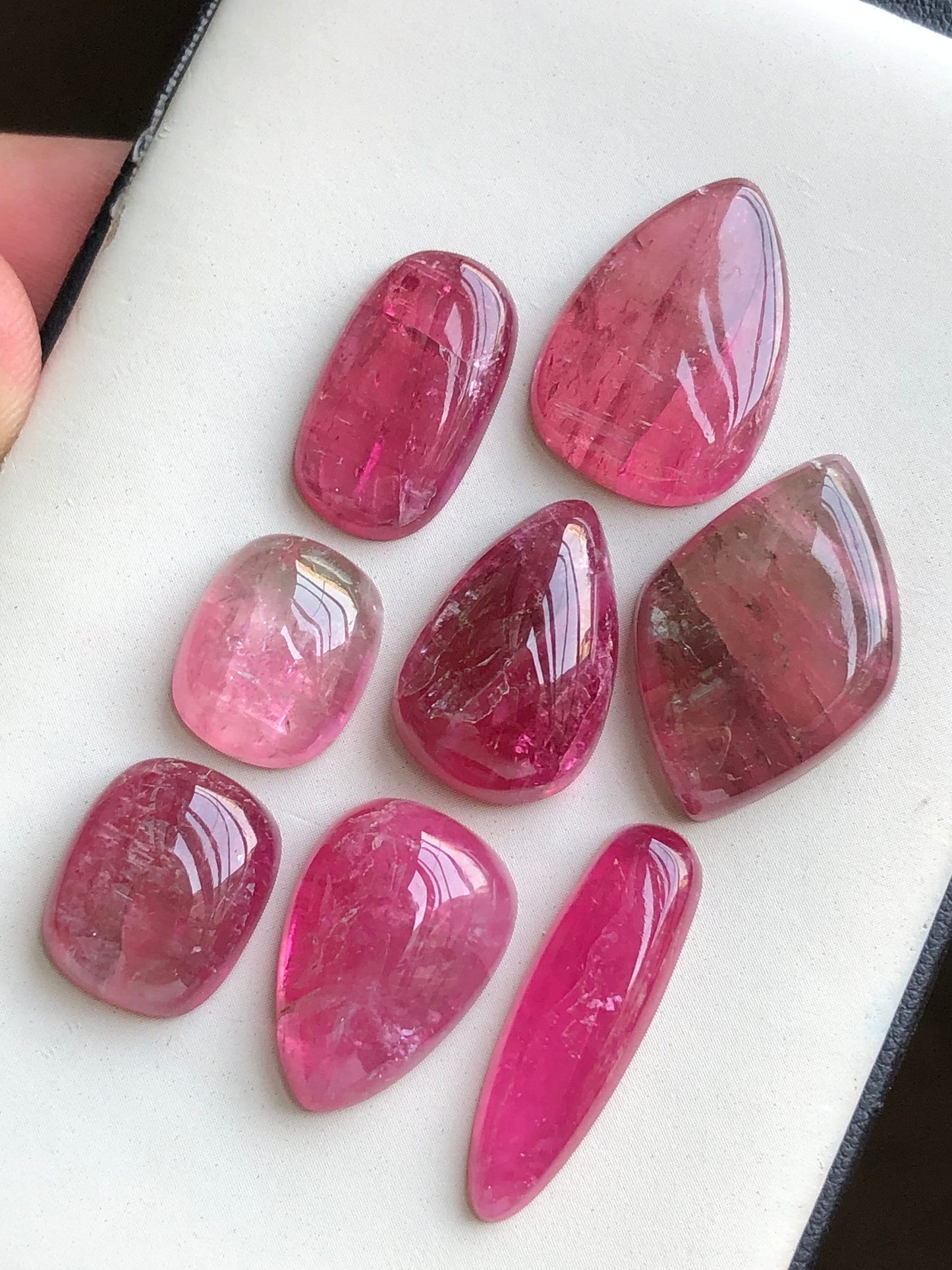 Pink tourmaline cabochons lot origin Afghanistan kunar mines