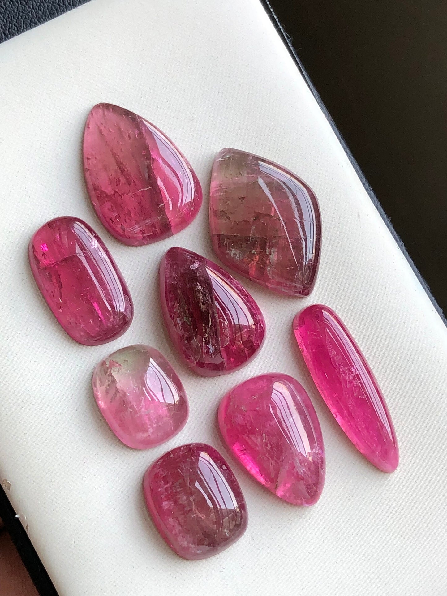 Pink tourmaline cabochons lot origin Afghanistan kunar mines