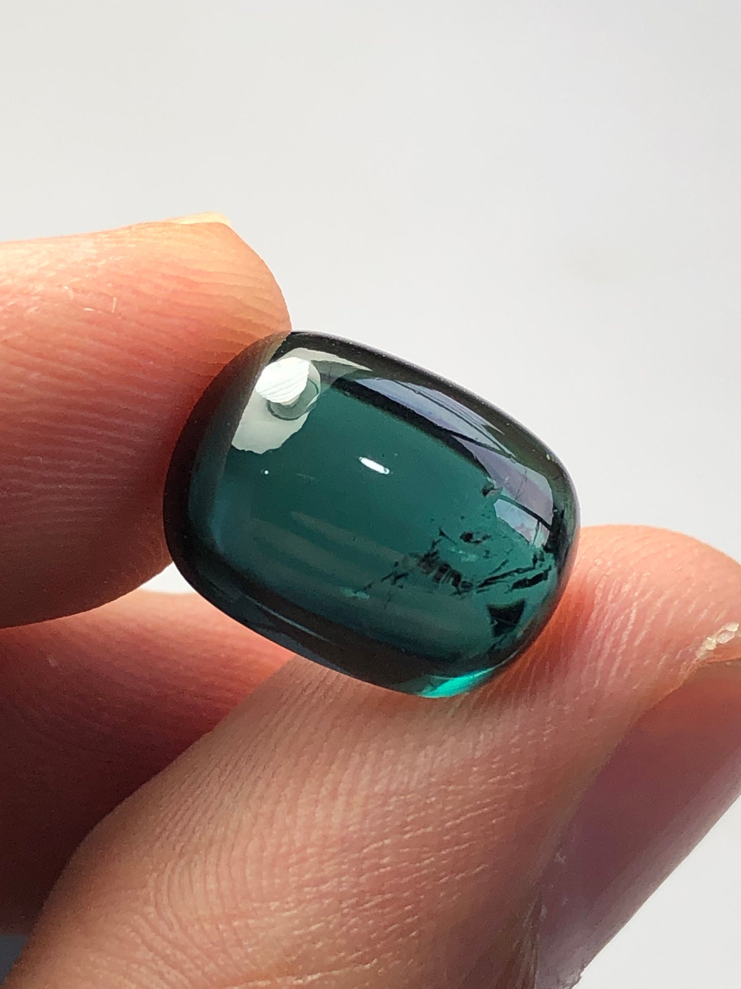 Dark blue tourmaline cabochon 8 carat