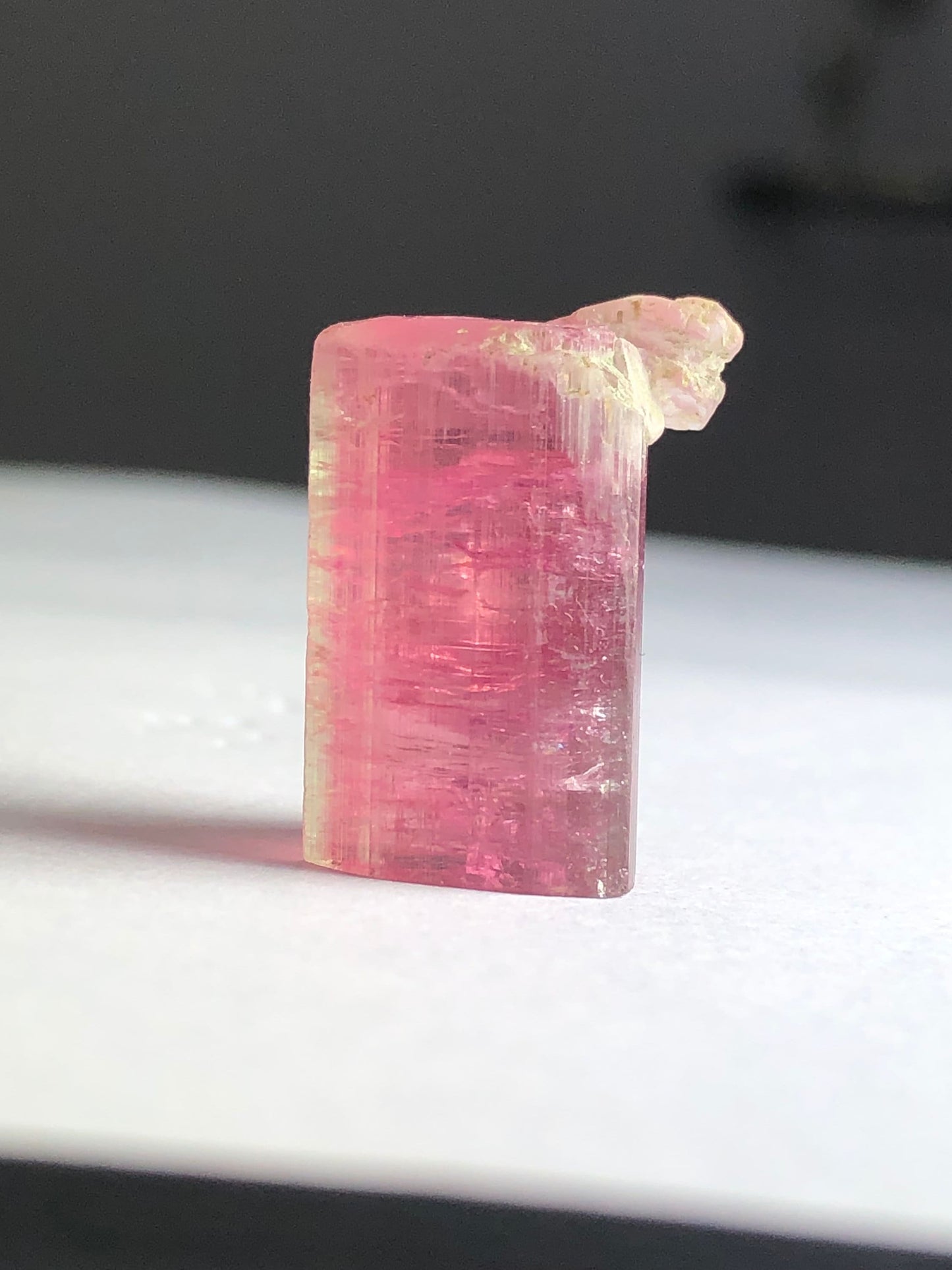 Pink tourmaline crystal