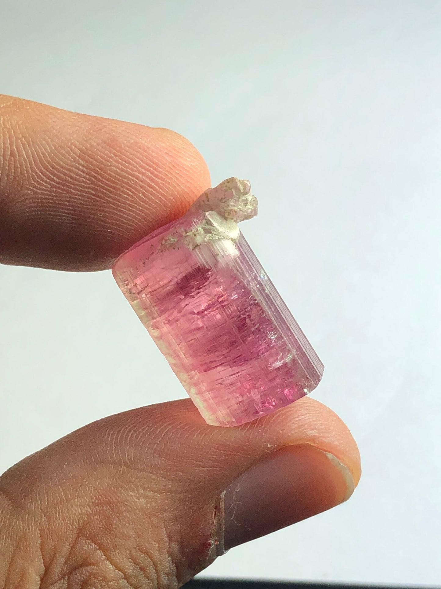 Pink tourmaline crystal