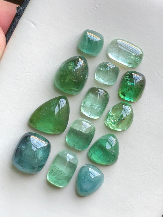 Green tourmaline cabochons 42.20 carats