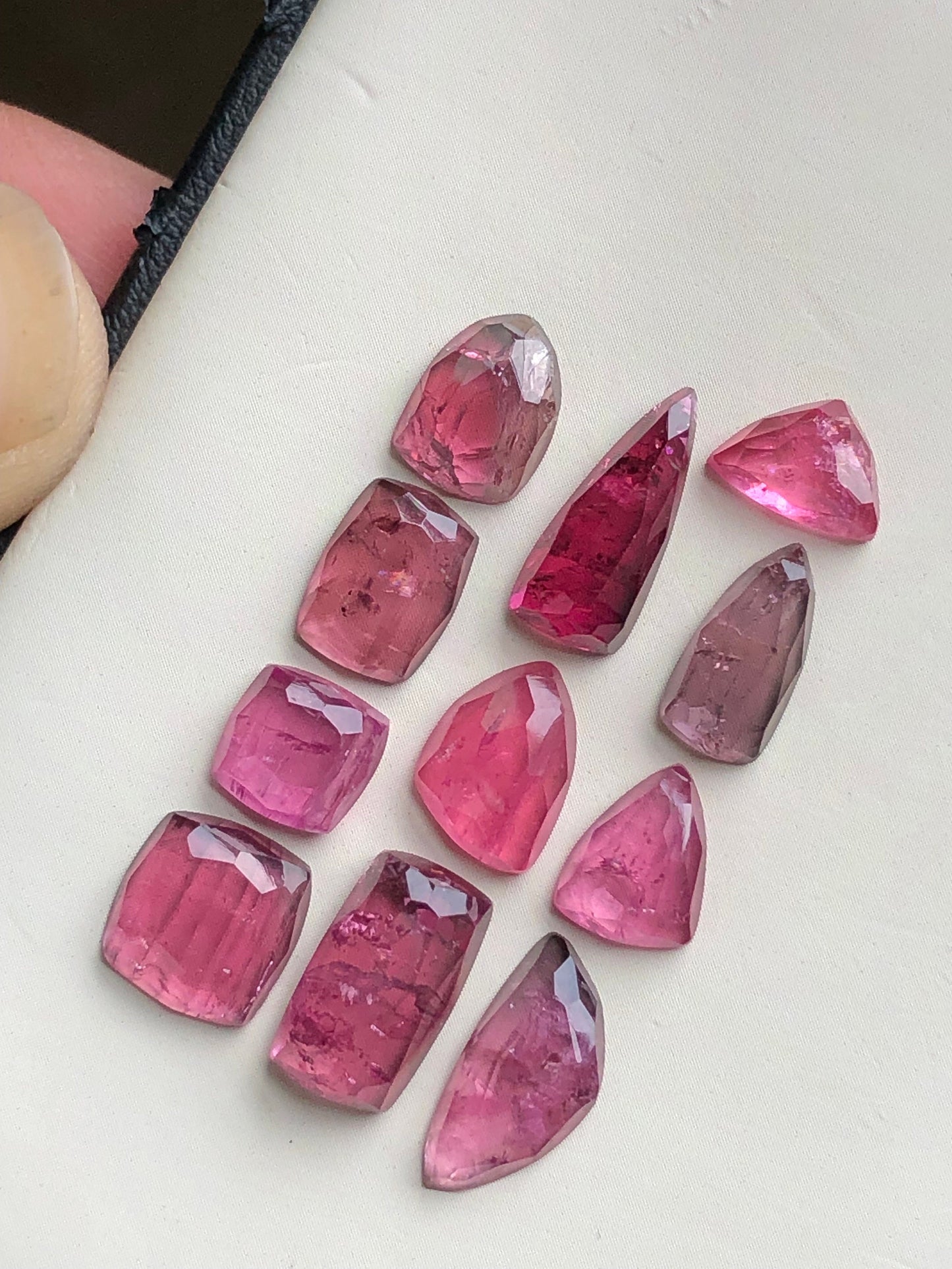 Pink tourmaline rose cuts 27.80 carats