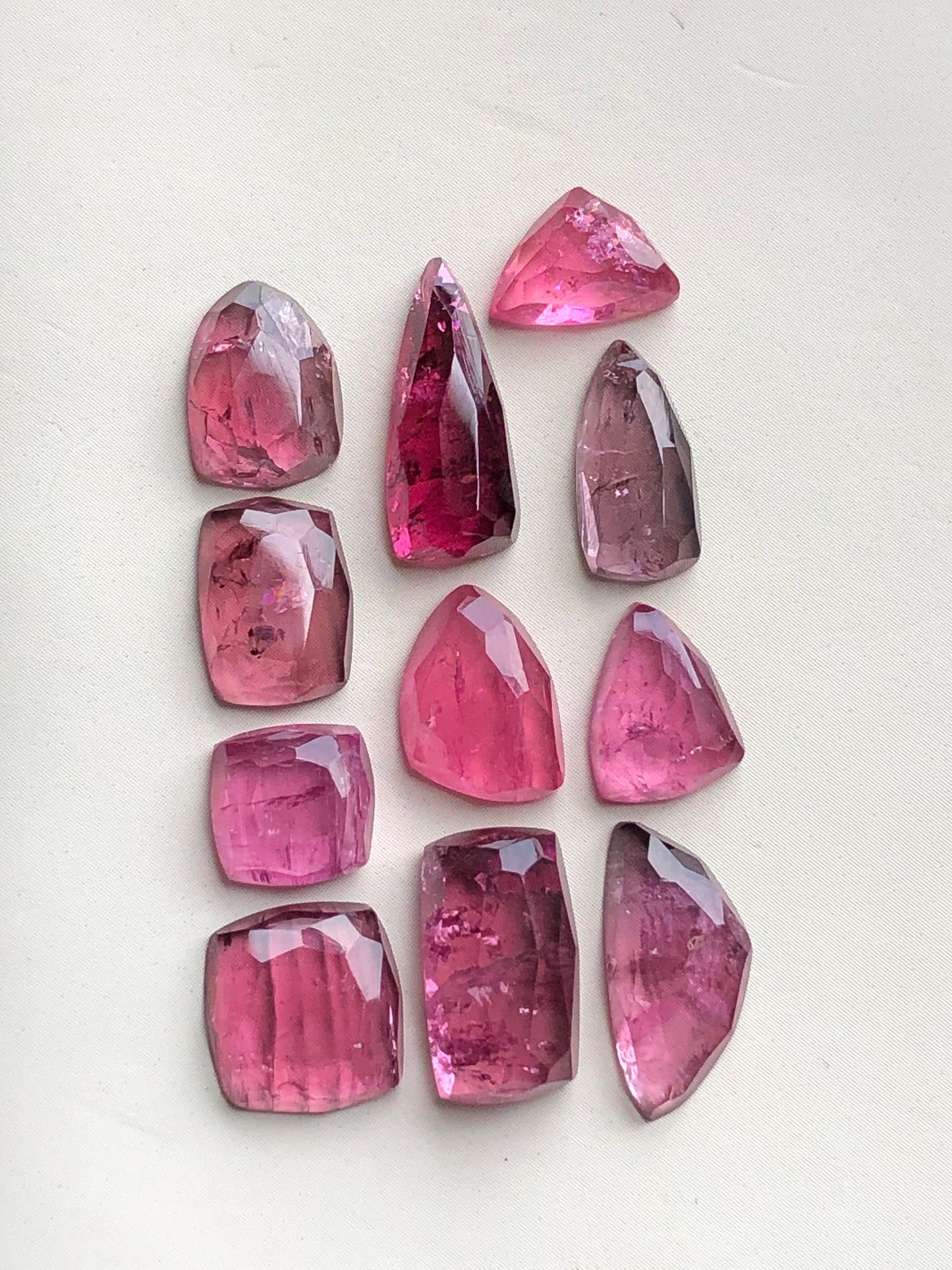 Pink tourmaline rose cuts 27.80 carats