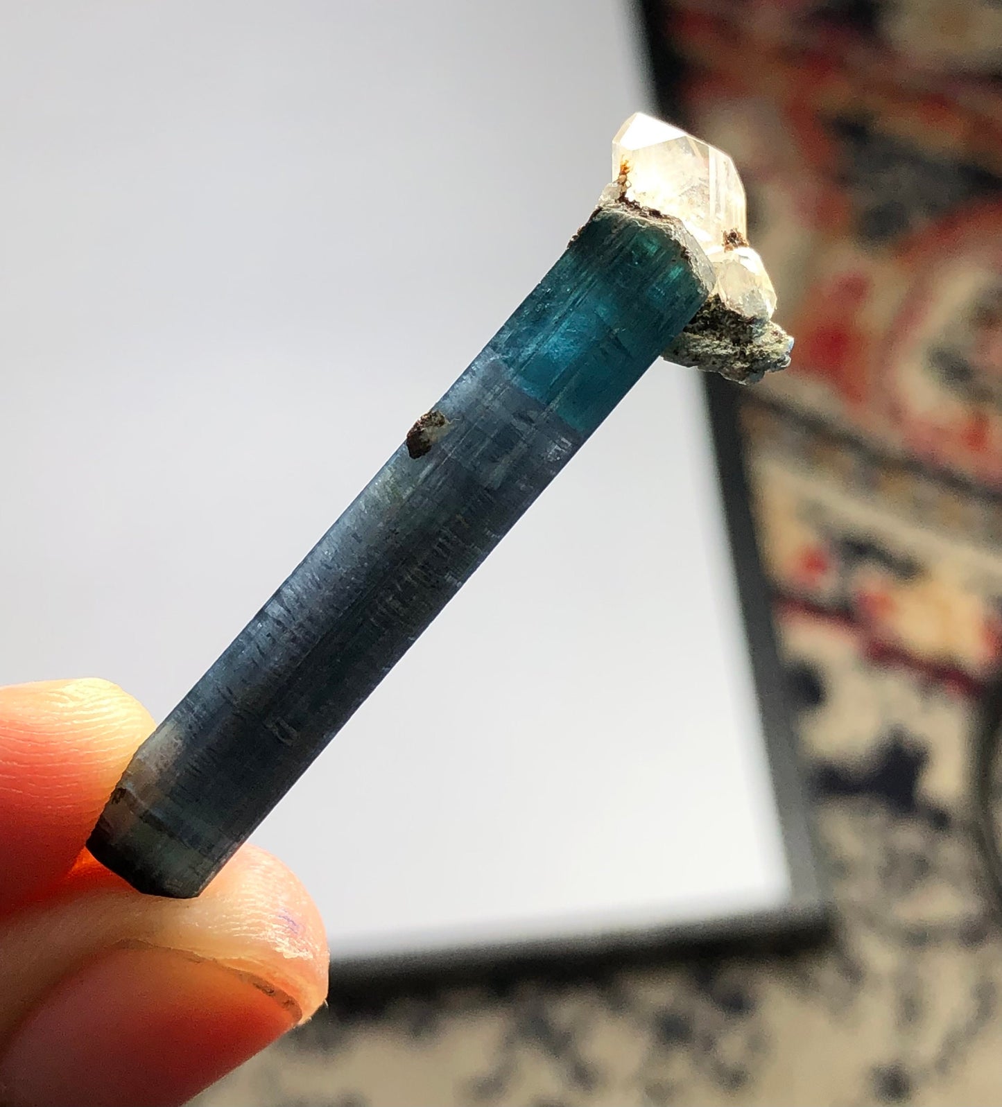 Blue tourmaline crystal 18 carats