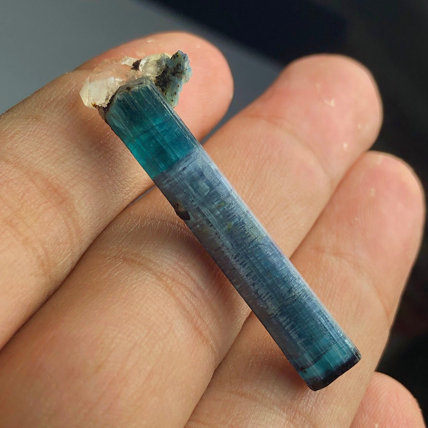 Blue tourmaline crystal 18 carats