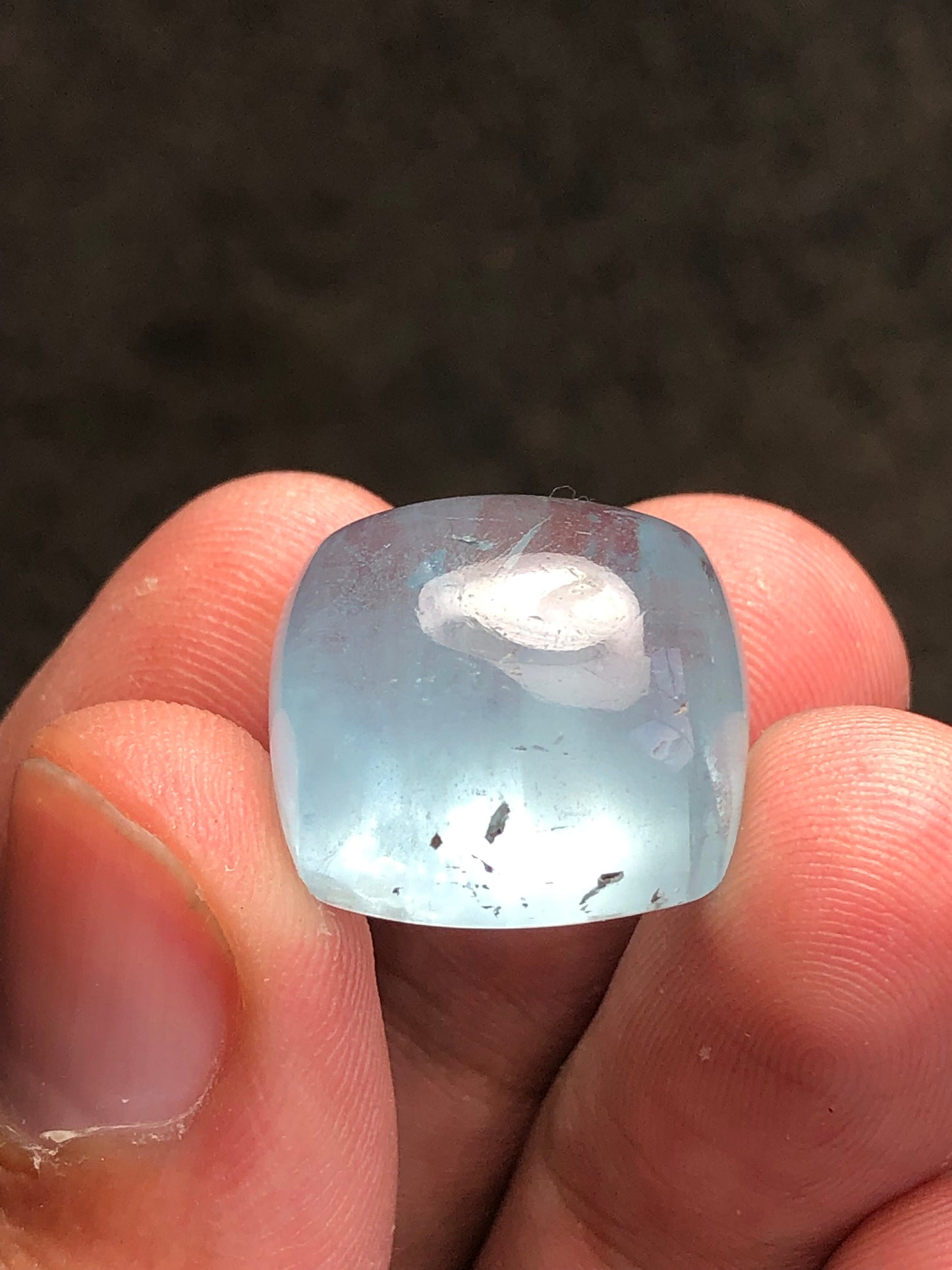 34 carat huge blue aquamarine cabochon flat back