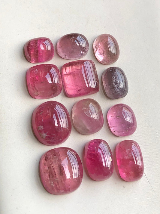 Pink tourmaline cabochons 48.90 carats flat back natural from Afghanistan