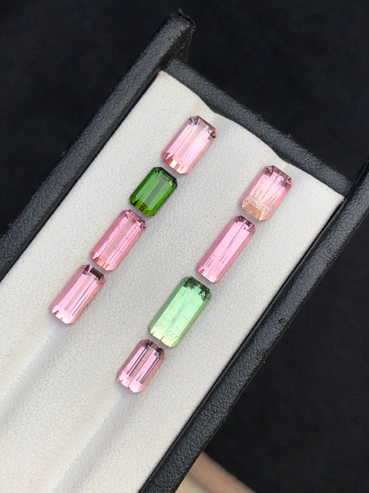 Pink and green tourmaline lot 9 carats