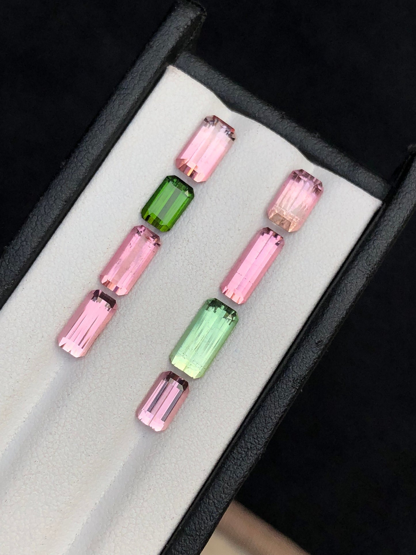 Pink and green tourmaline lot 9 carats