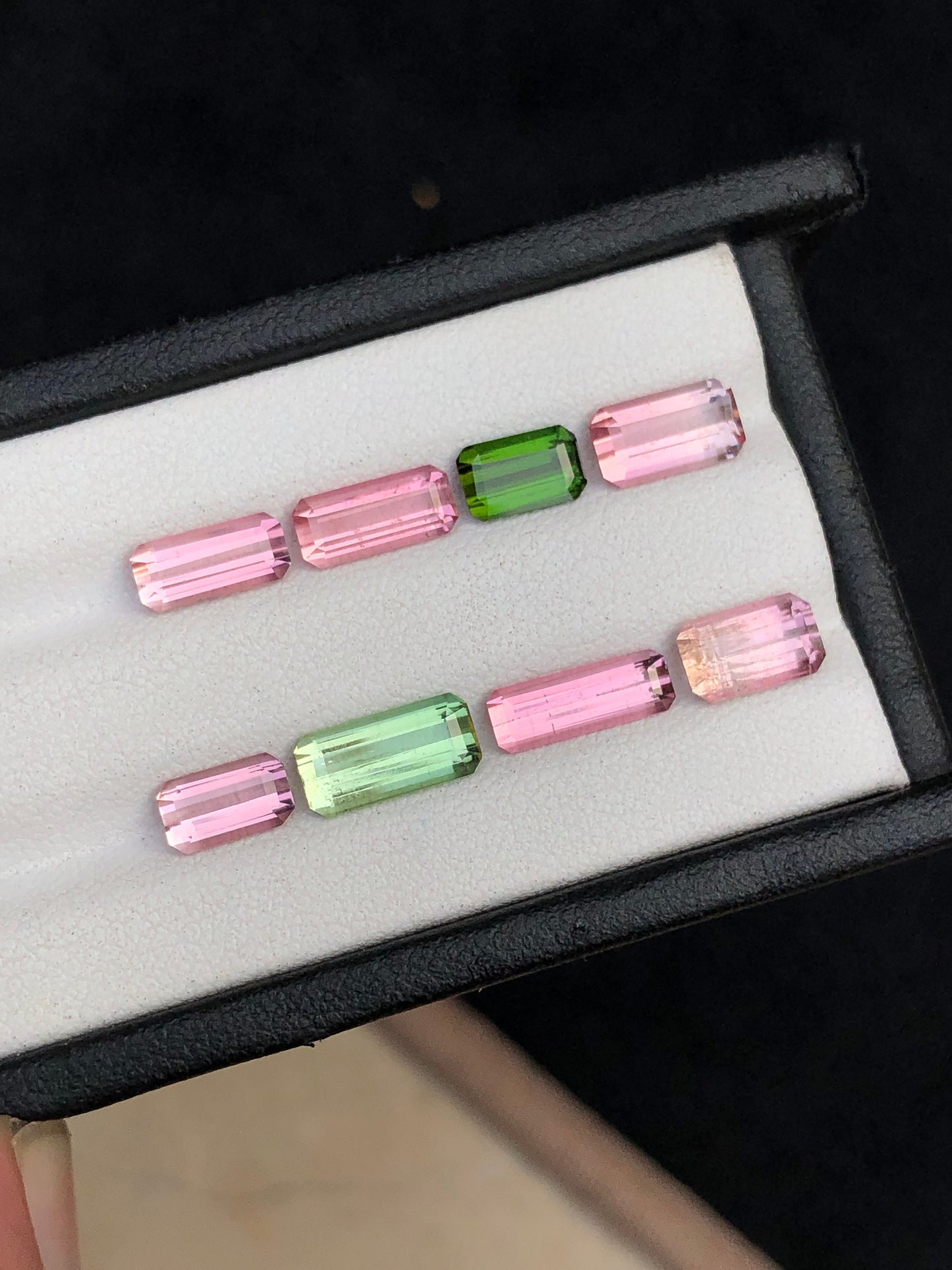 Pink and green tourmaline lot 9 carats