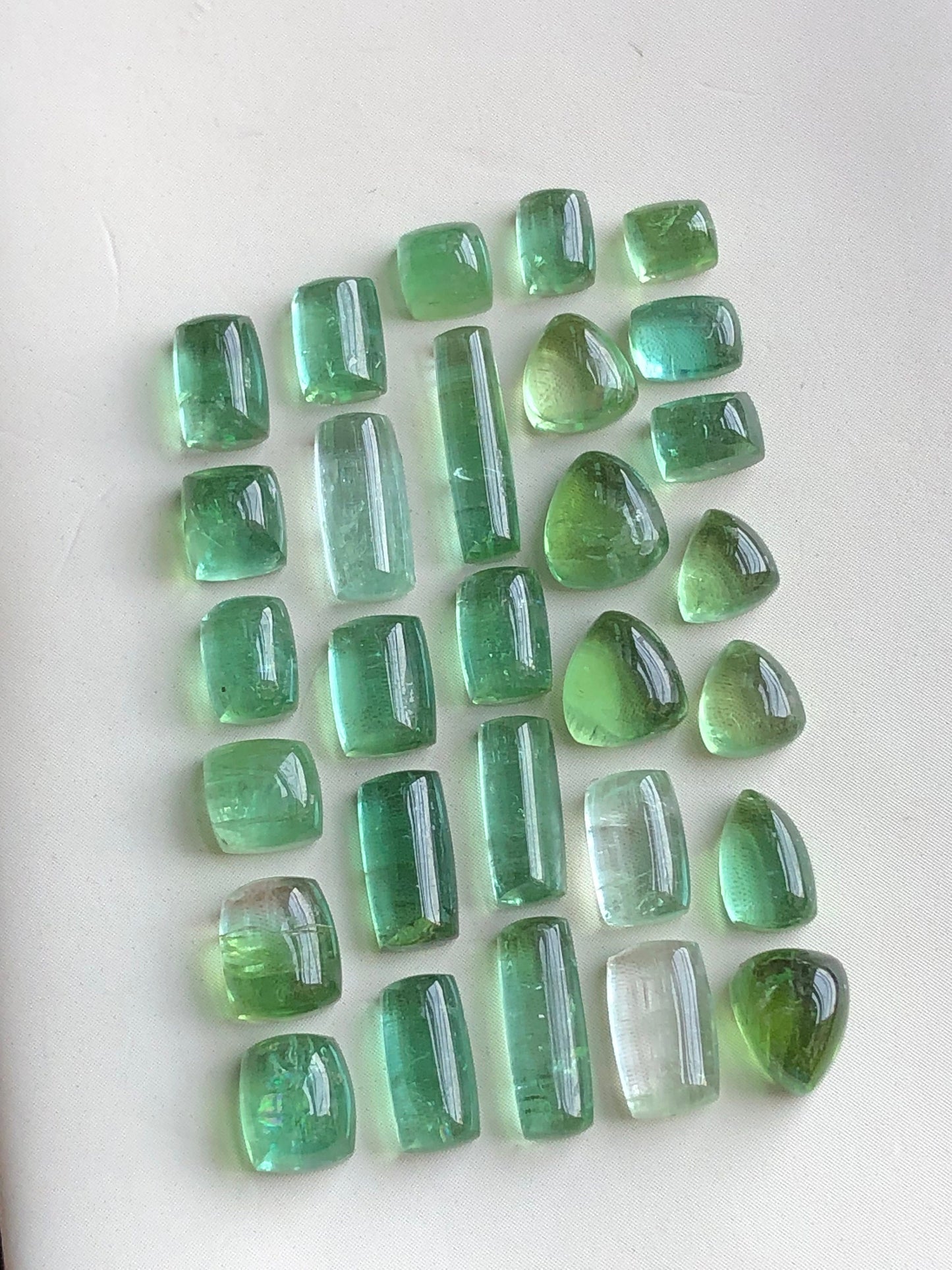 Natural mint green tourmaline cabochons lot 36.50 carats