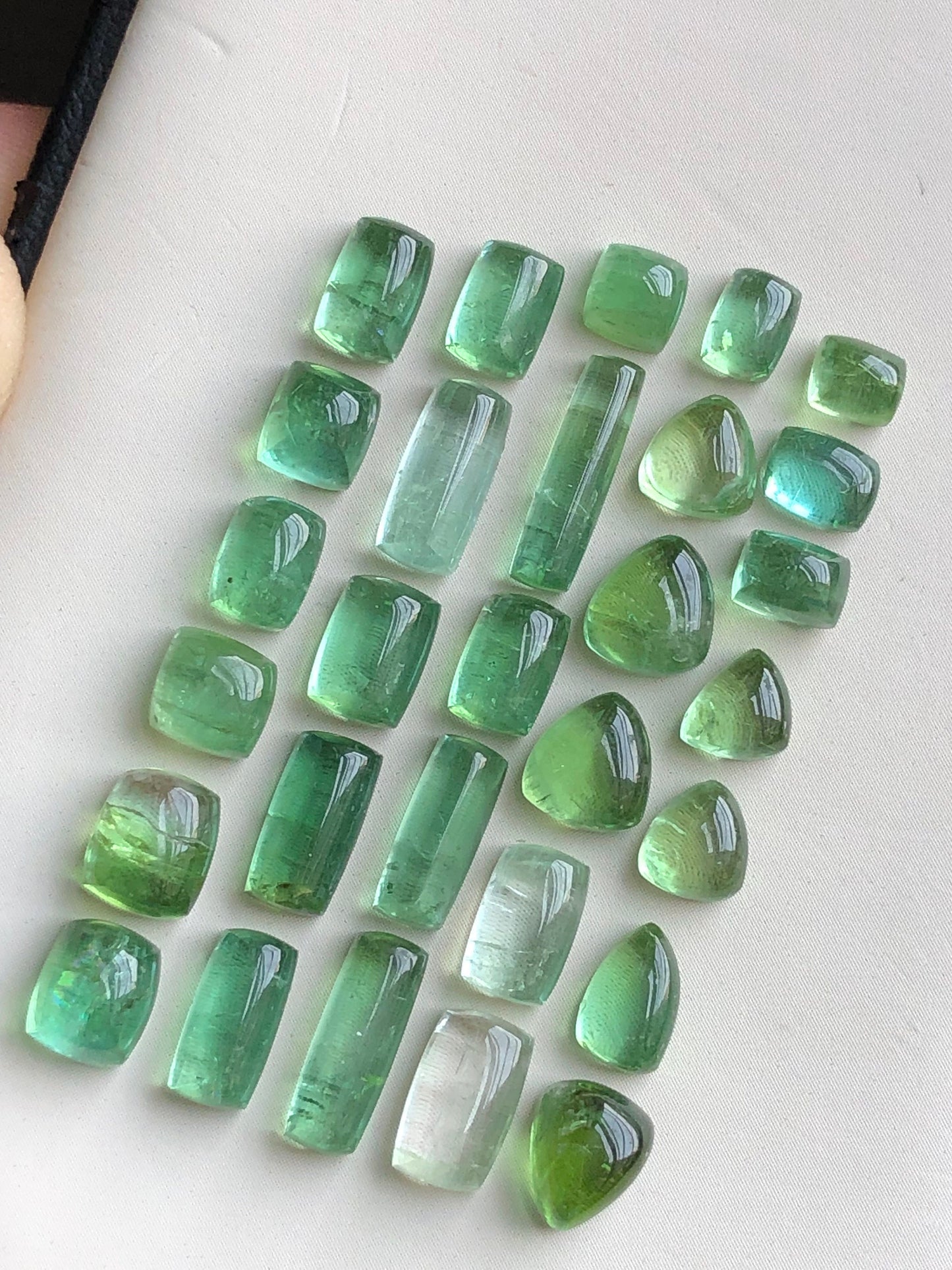 Natural mint green tourmaline cabochons lot 36.50 carats