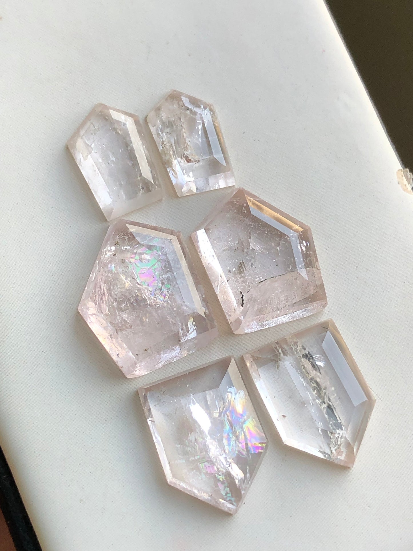 Morganite pairs rose cuts 46.20 carats