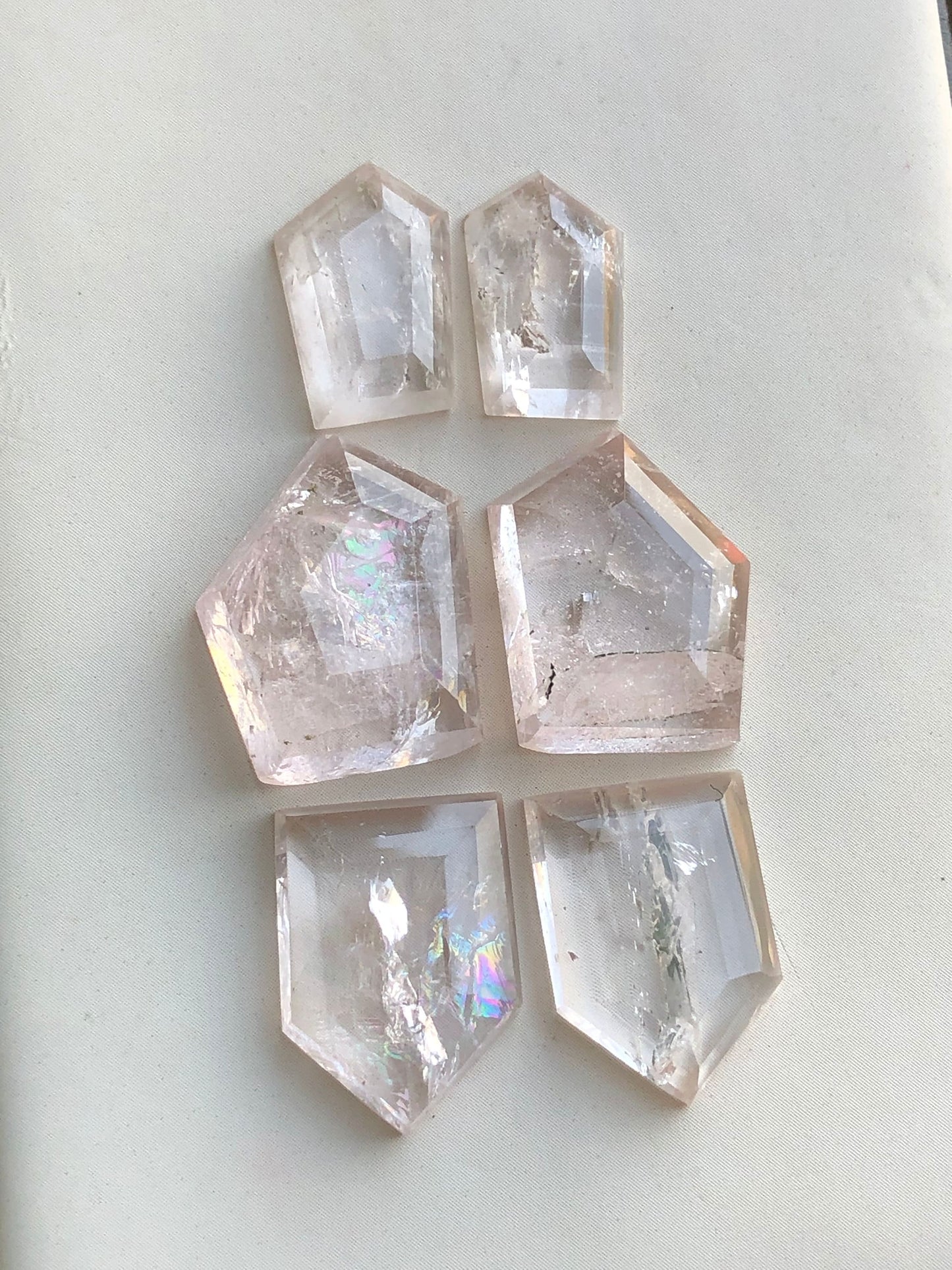 Morganite pairs rose cuts 46.20 carats