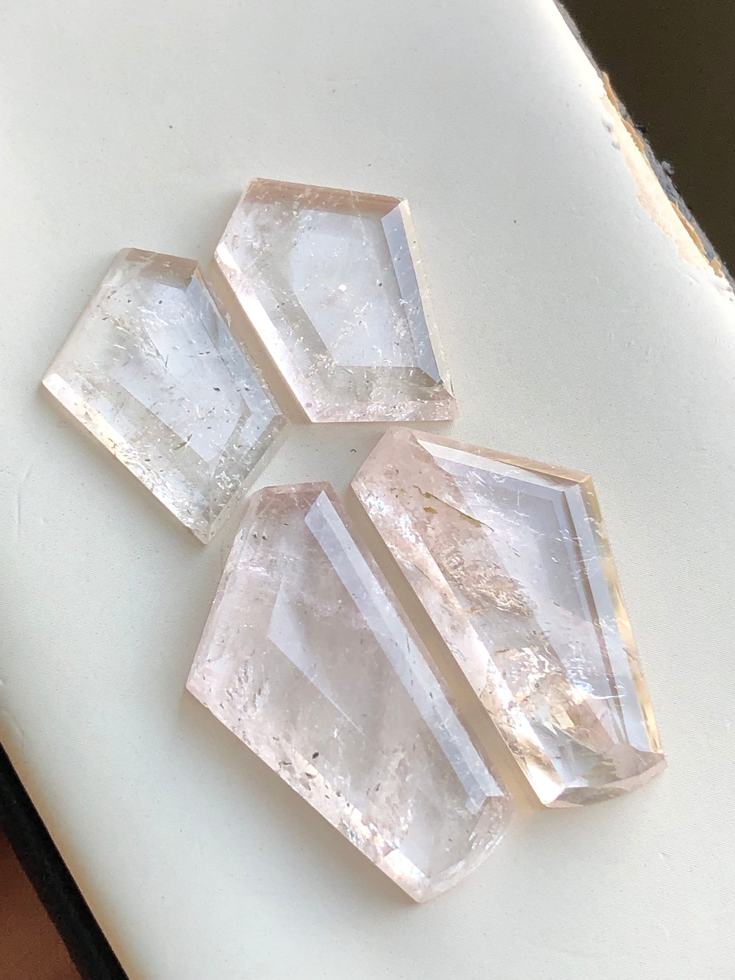 Morganite pairs rose cuts 57.60 carats