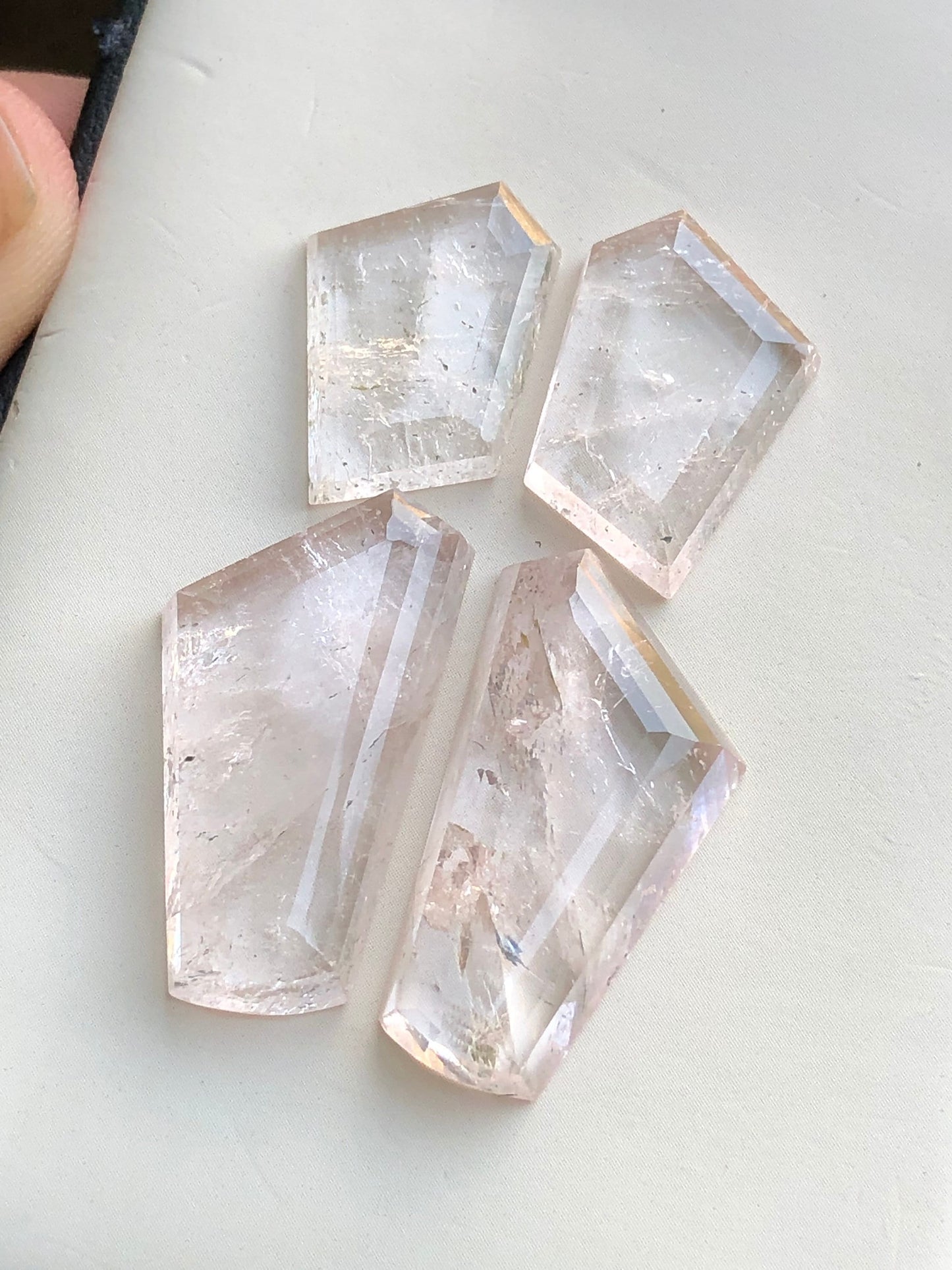 Morganite pairs rose cuts 57.60 carats