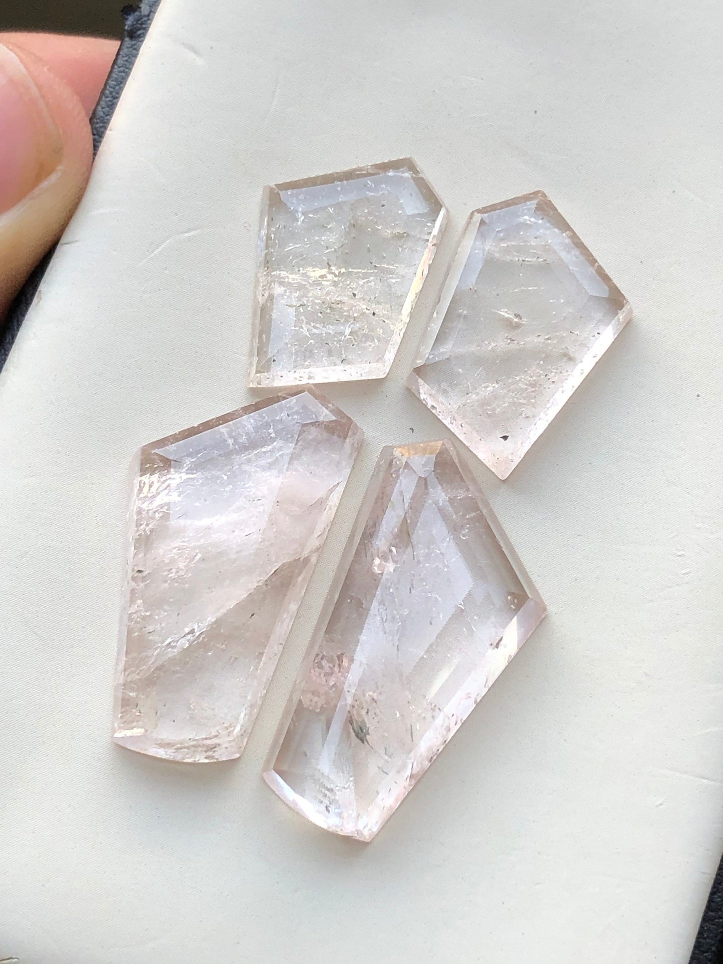 Morganite pairs rose cuts 57.60 carats