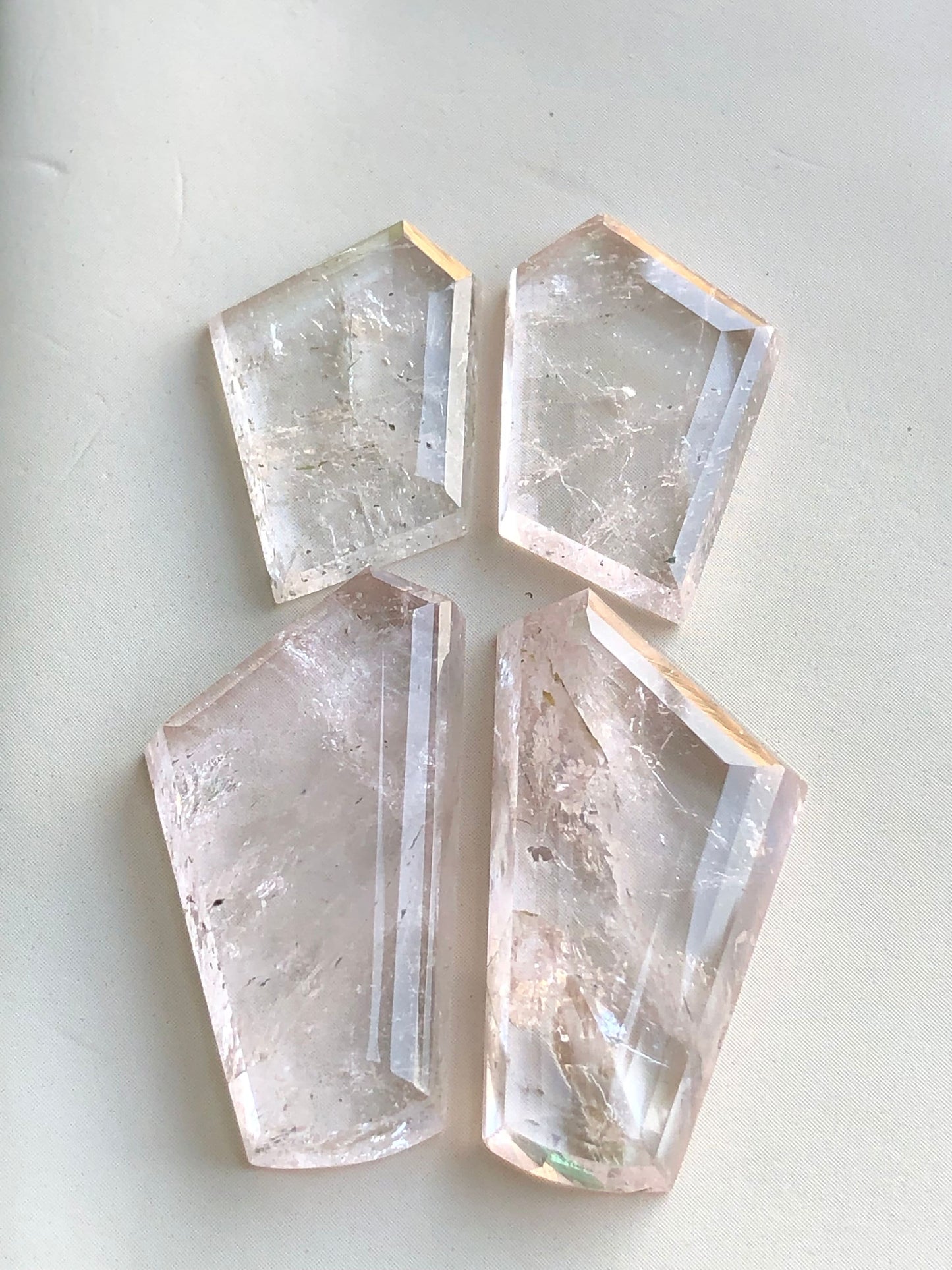 Morganite pairs rose cuts 57.60 carats