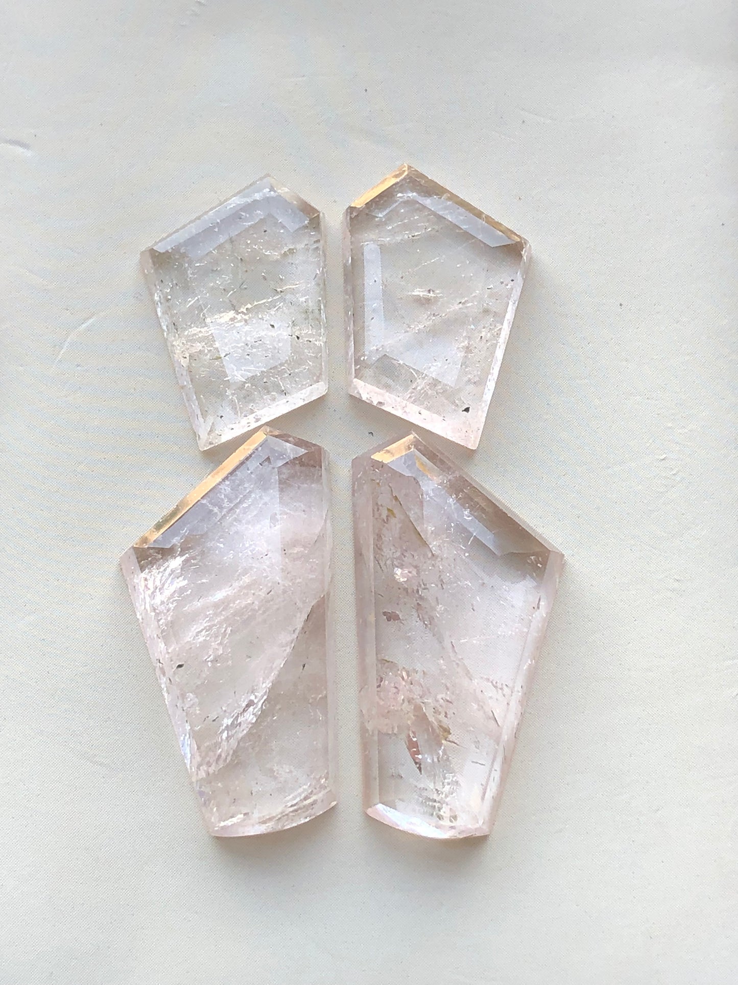 Morganite pairs rose cuts 57.60 carats