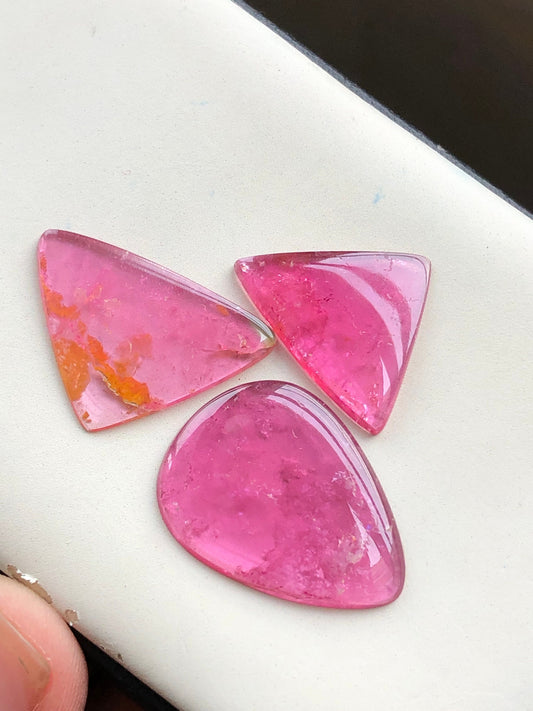 Pink tourmaline cabochons lot 25 carats