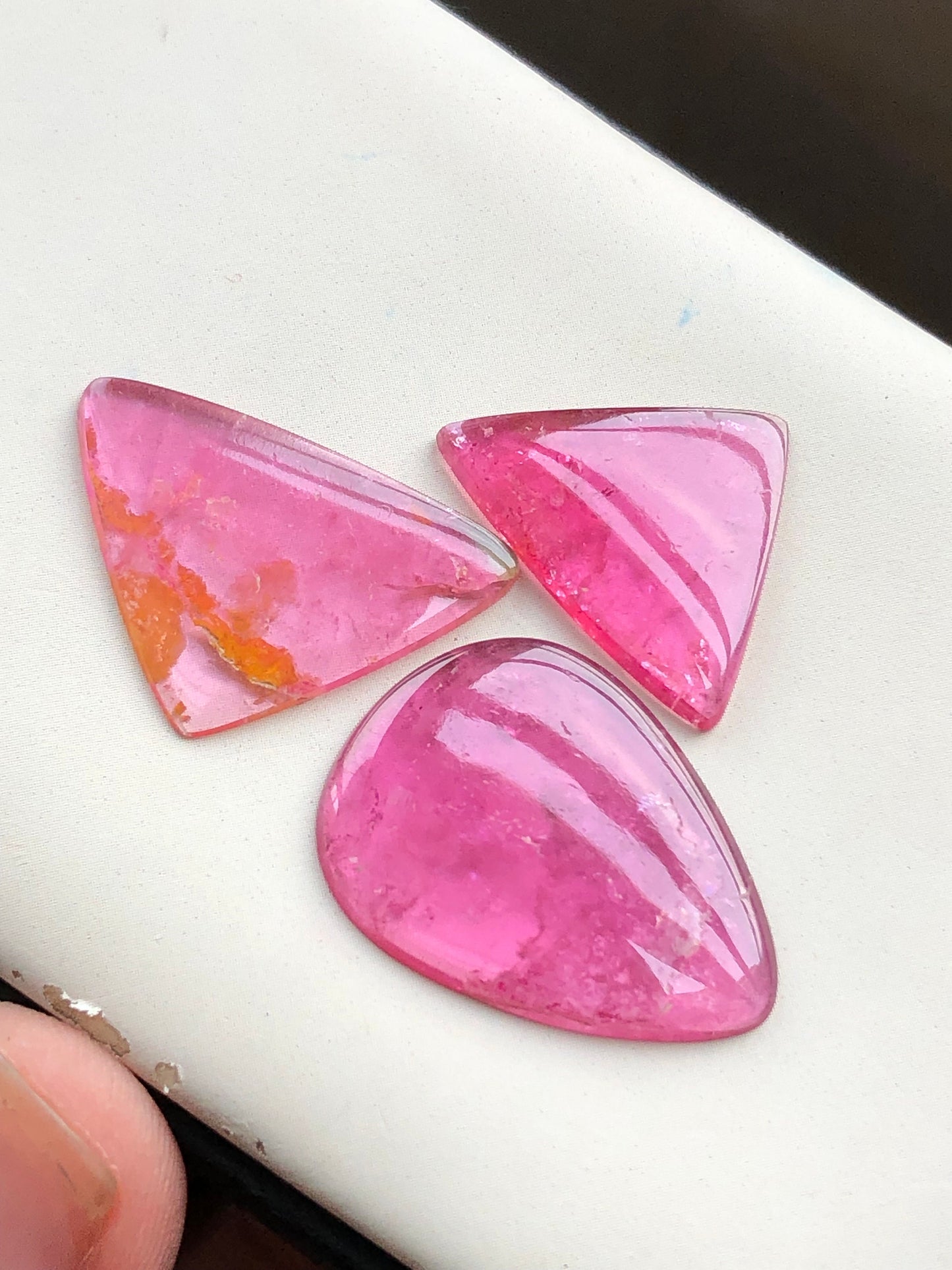 Pink tourmaline cabochons lot 25 carats