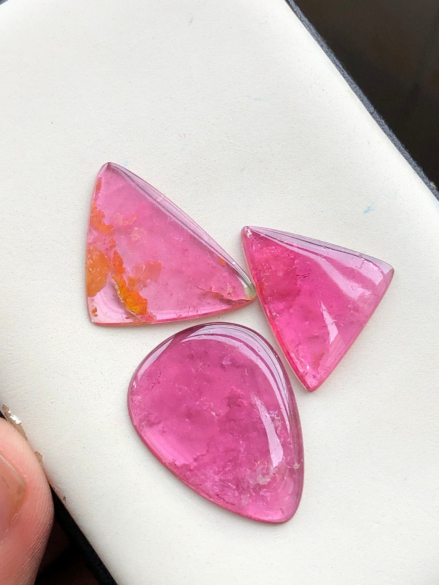 Pink tourmaline cabochons lot 25 carats